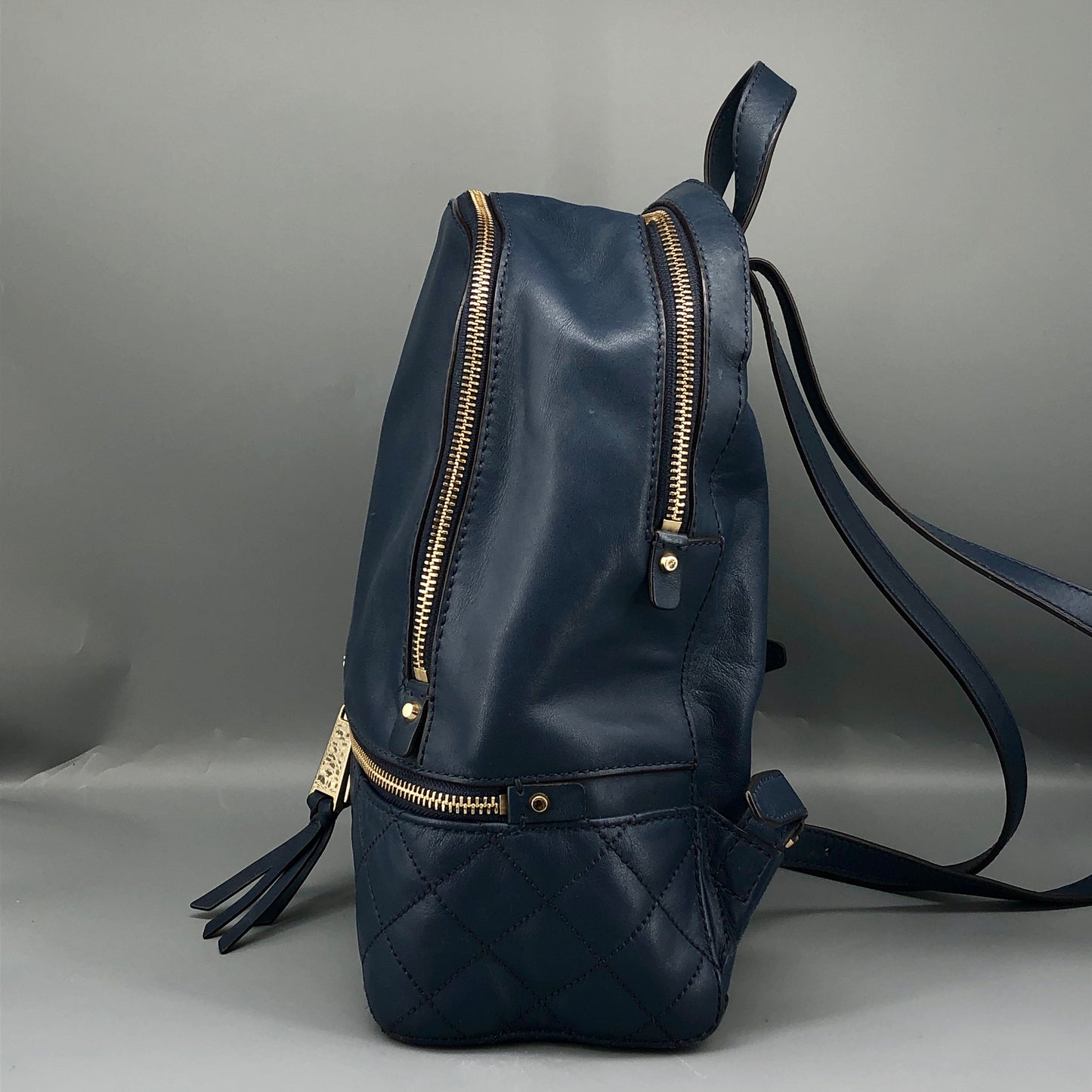Michael Kors Quilted Leather Backpack Navy