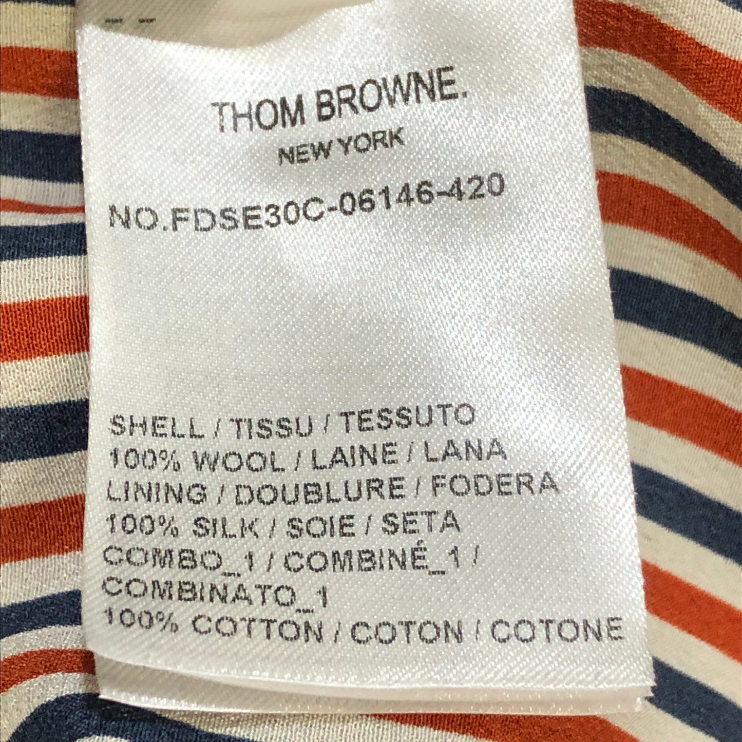 Thom Browne Navy Blue Long Sleeve Shirt Dress Size 38