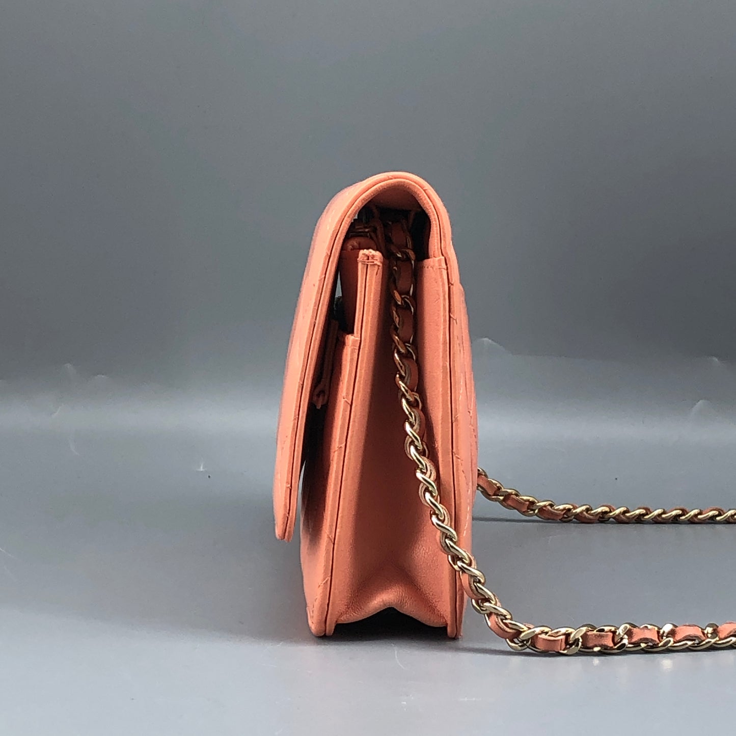 Chanel Classic Wallet On Chain Pink Quilted Leather Crossbody Bag
