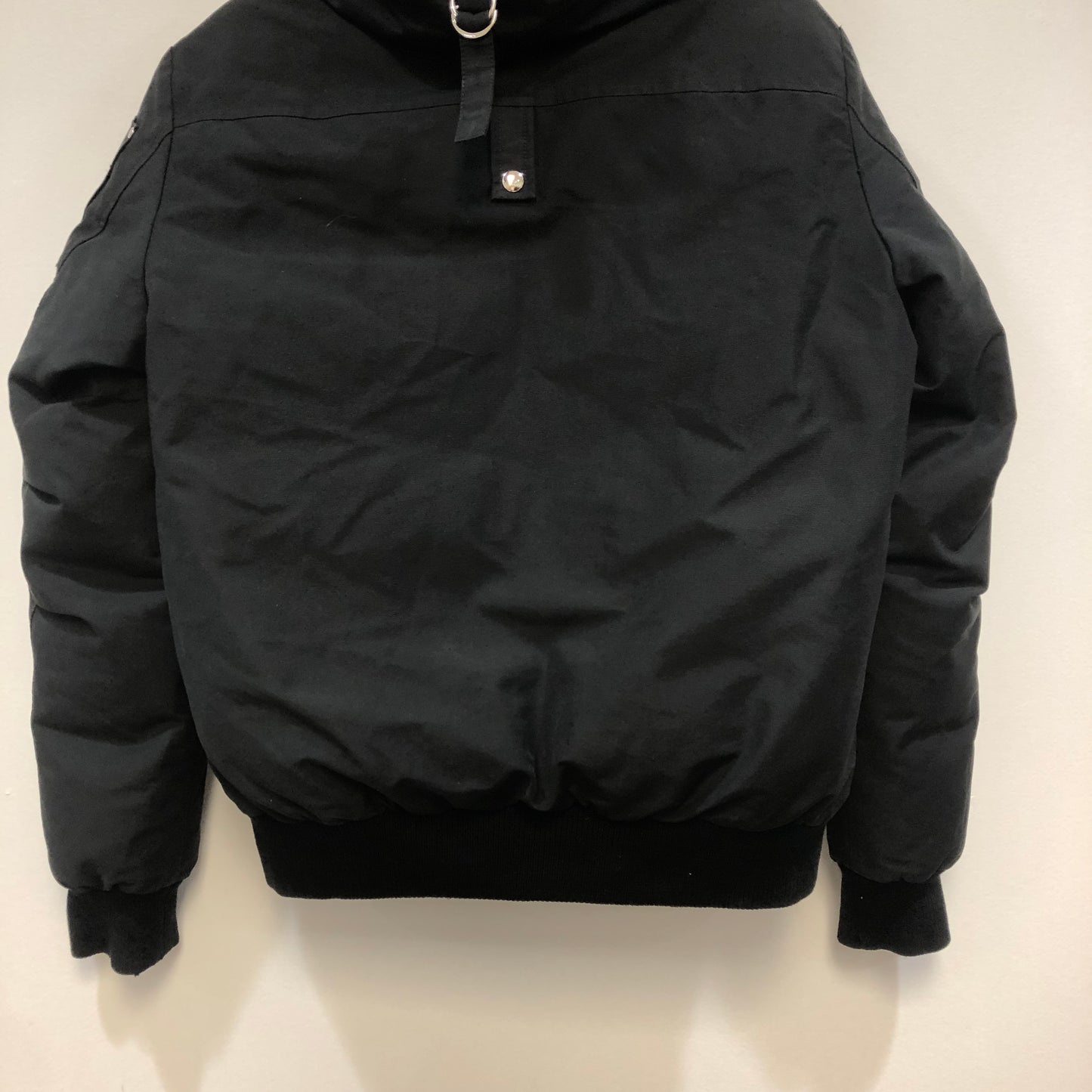 Moose Knuckles Fur-Trimmed Bomber Jacket Size L Black