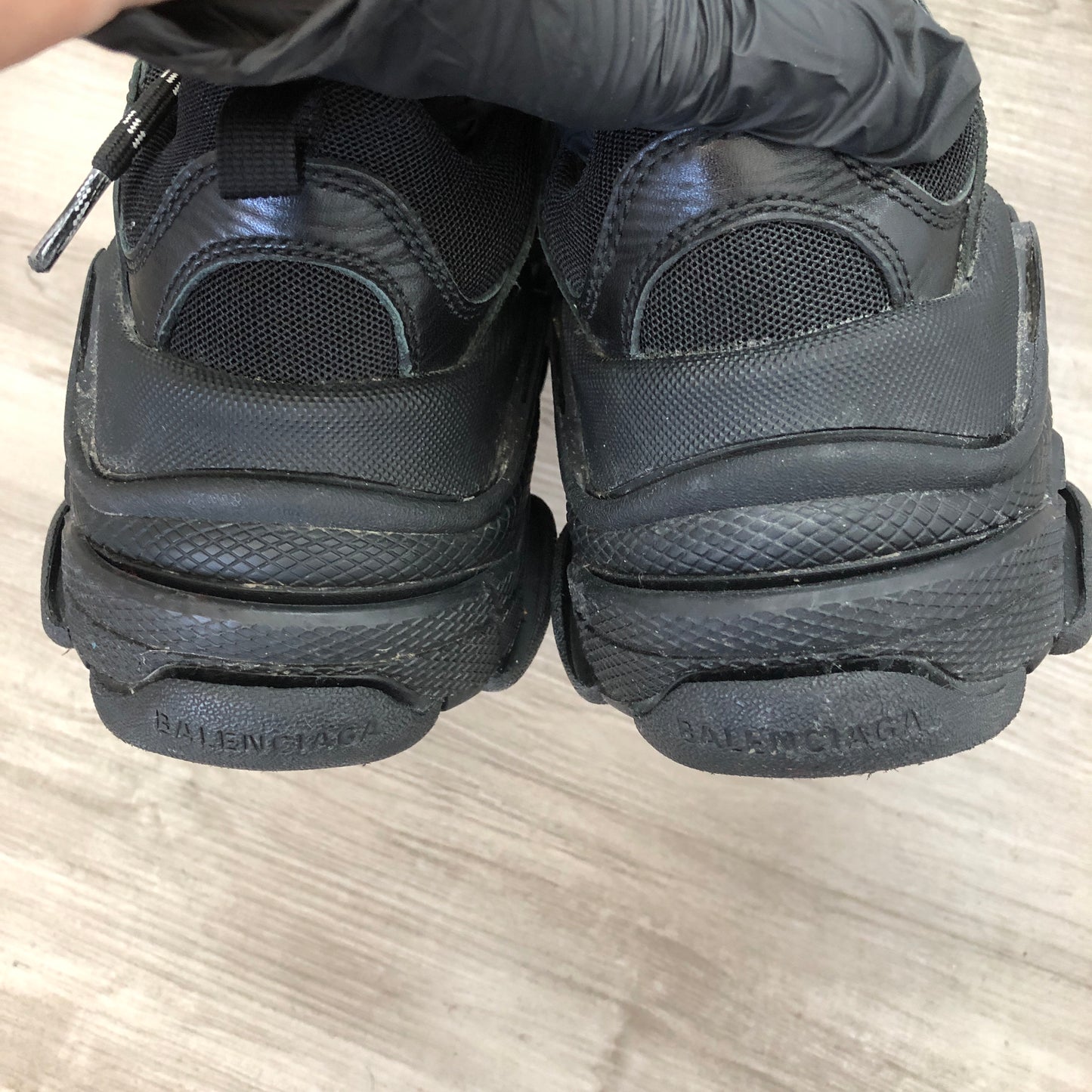 Balenciaga Women's Triple S All Black Mesh Chunky Dad Sneaker Shoes 36