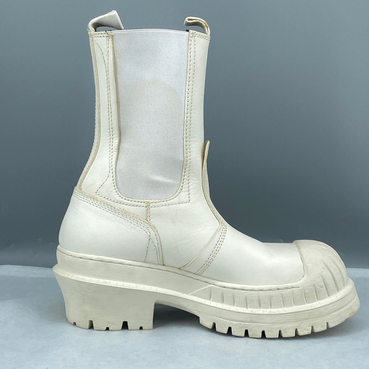 Acne Studios Women’s White Leather Platform Ankle Boots Shoes
