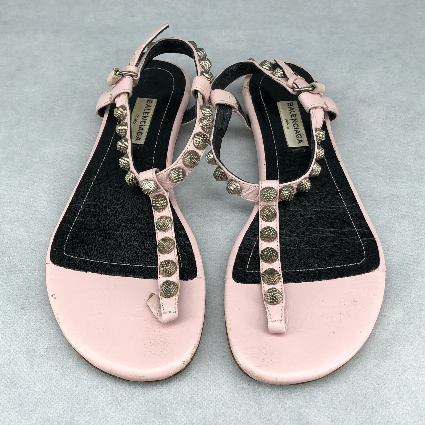 Balenciaga Women's Studded Thong Sandals 35.5 Pink