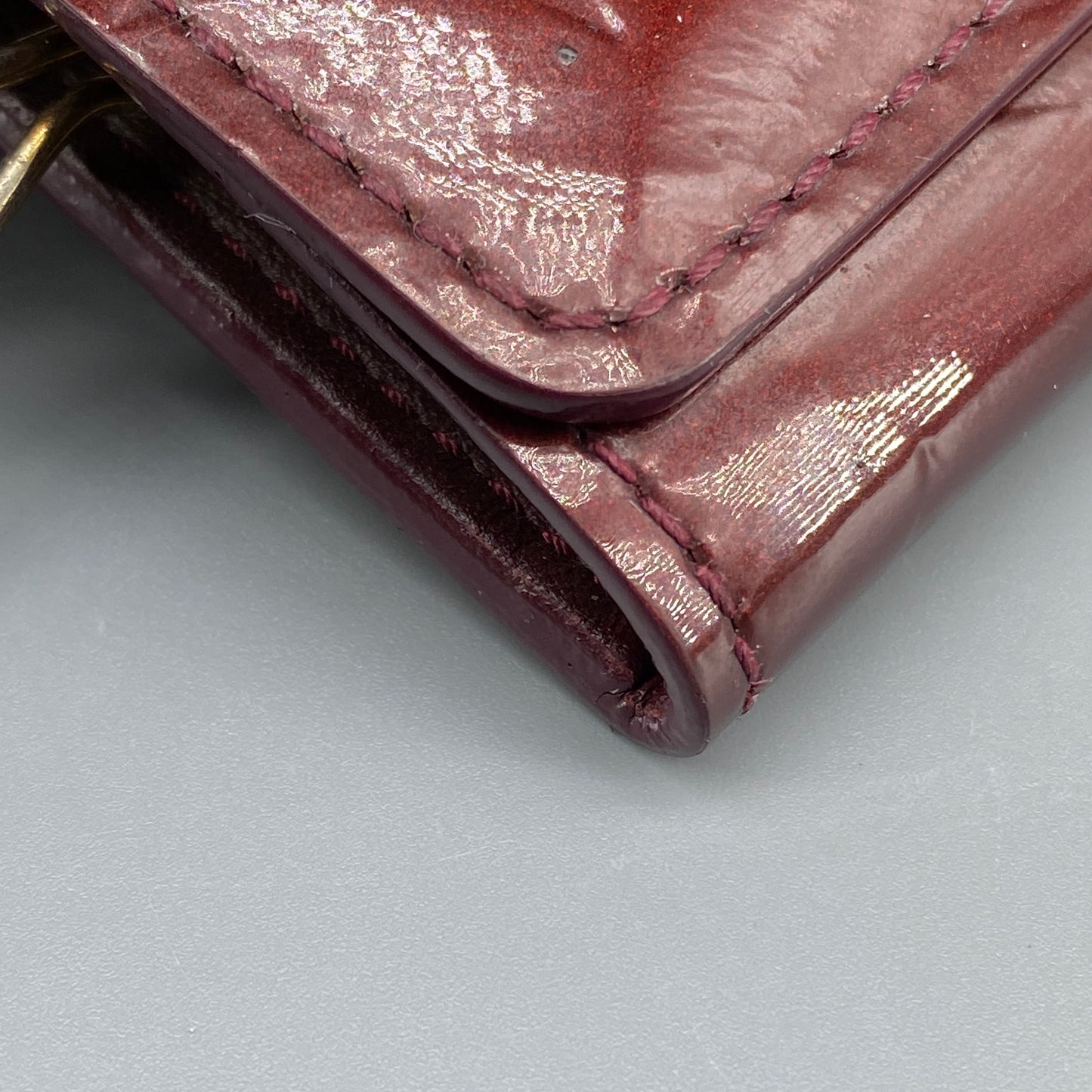 Louis Vuitton Reddish-Brown Monogram Vernis Key Wallet