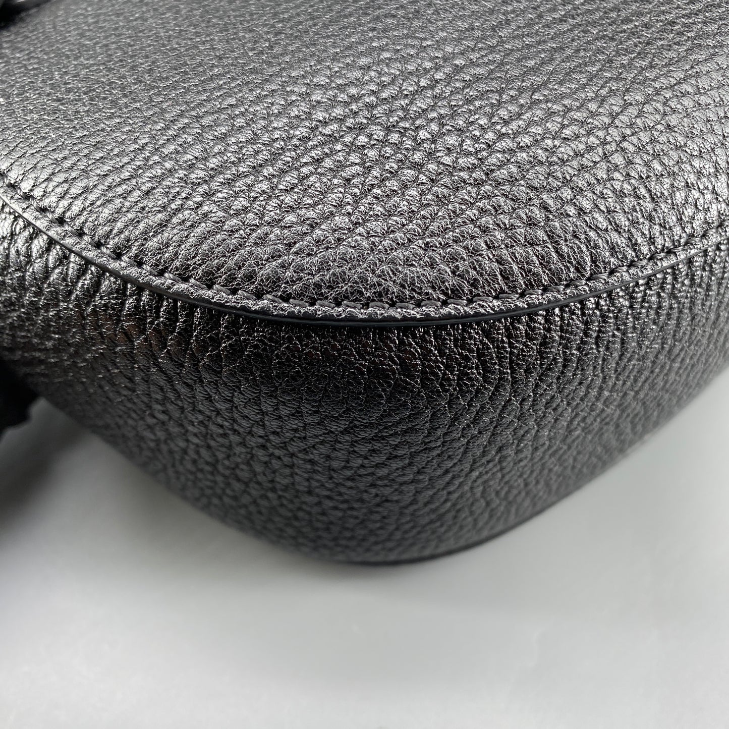 Chloe Black Grained Drew Leather Saddle Shoulder Bag
