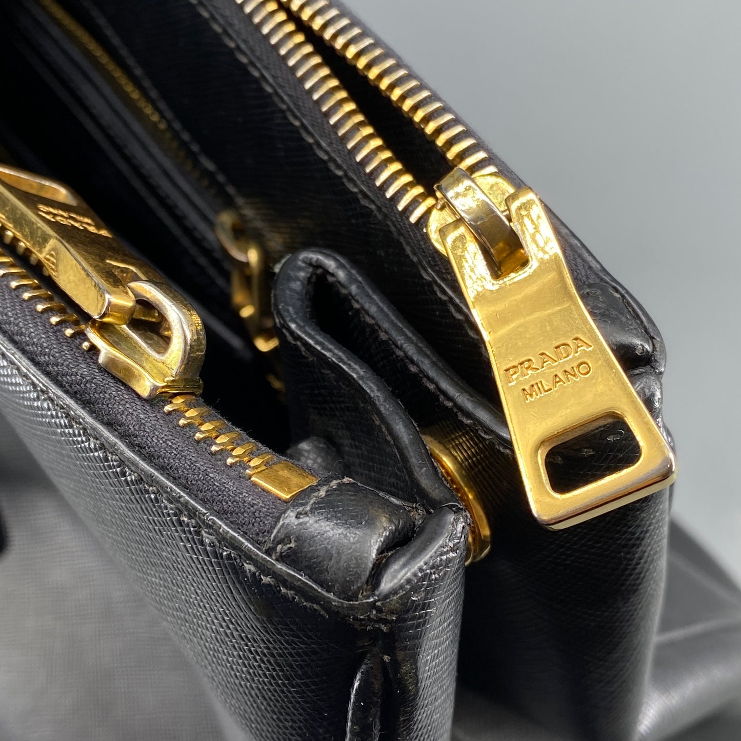 Prada Saffiano Leather  Galleria Tote Bag Black