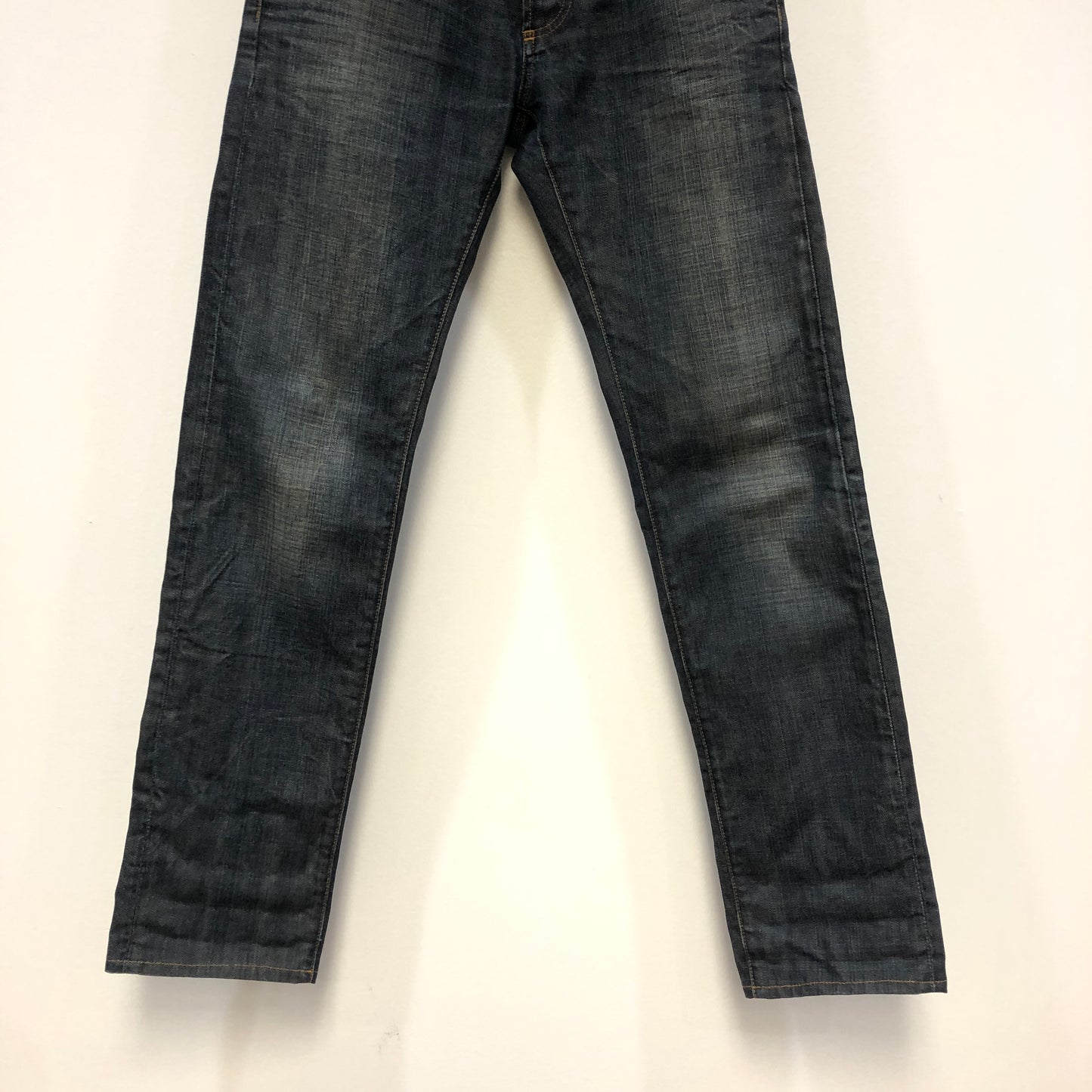 Christian Dior Dark Navy Distressed Straight Leg Denim Jeans Size 30