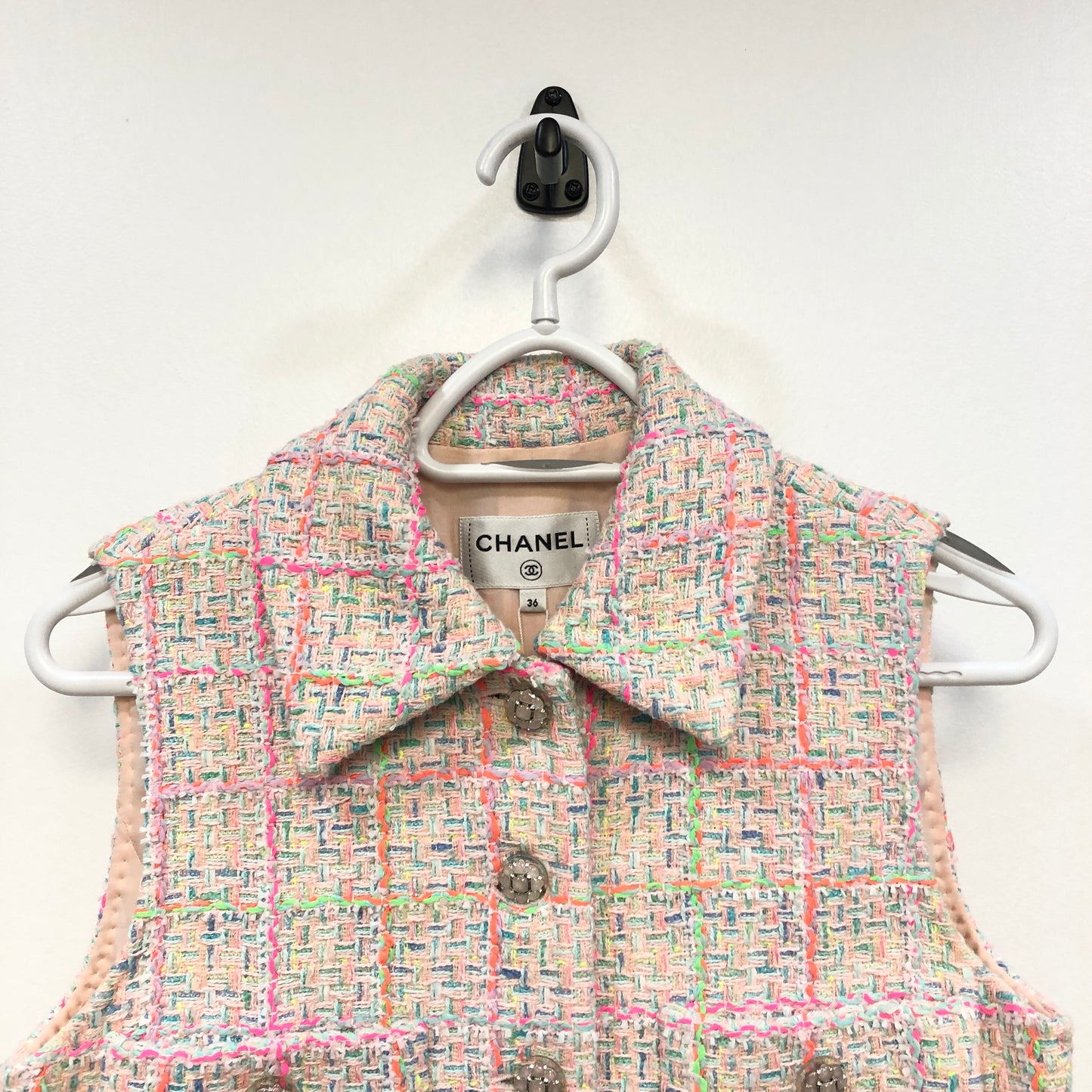 Chanel multi-color plaid size 36