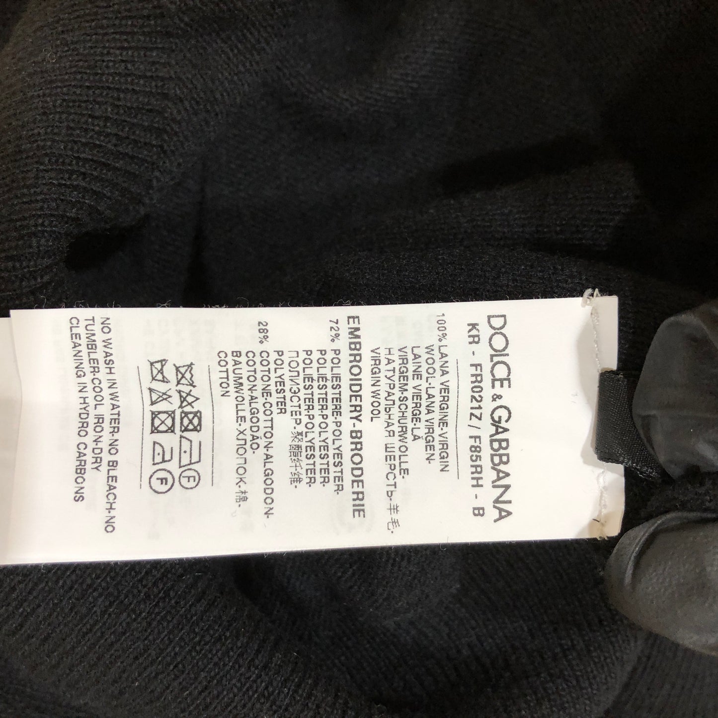 Dolce & Gabbana Black Fine Knit Crew Neck Sweater Size 44