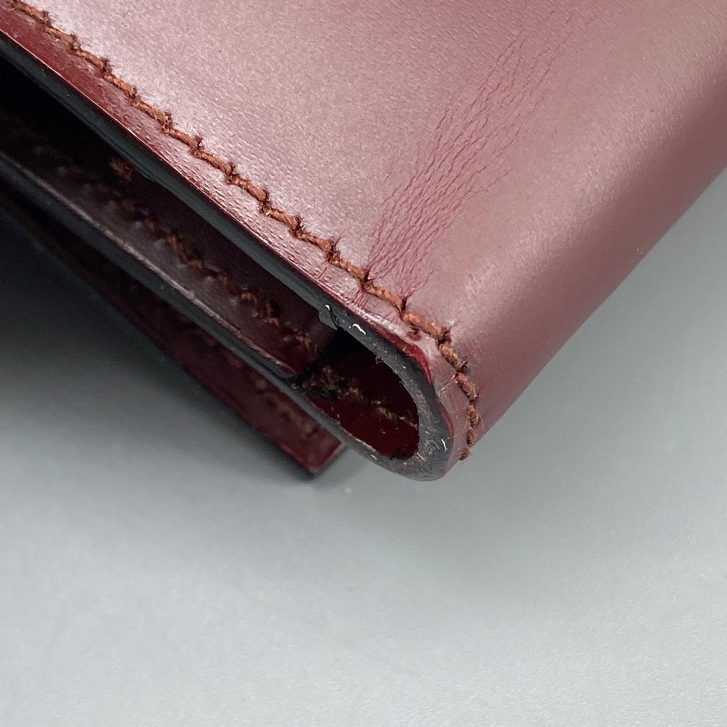 Ferragamo Reddish-Brown Leather Key Case