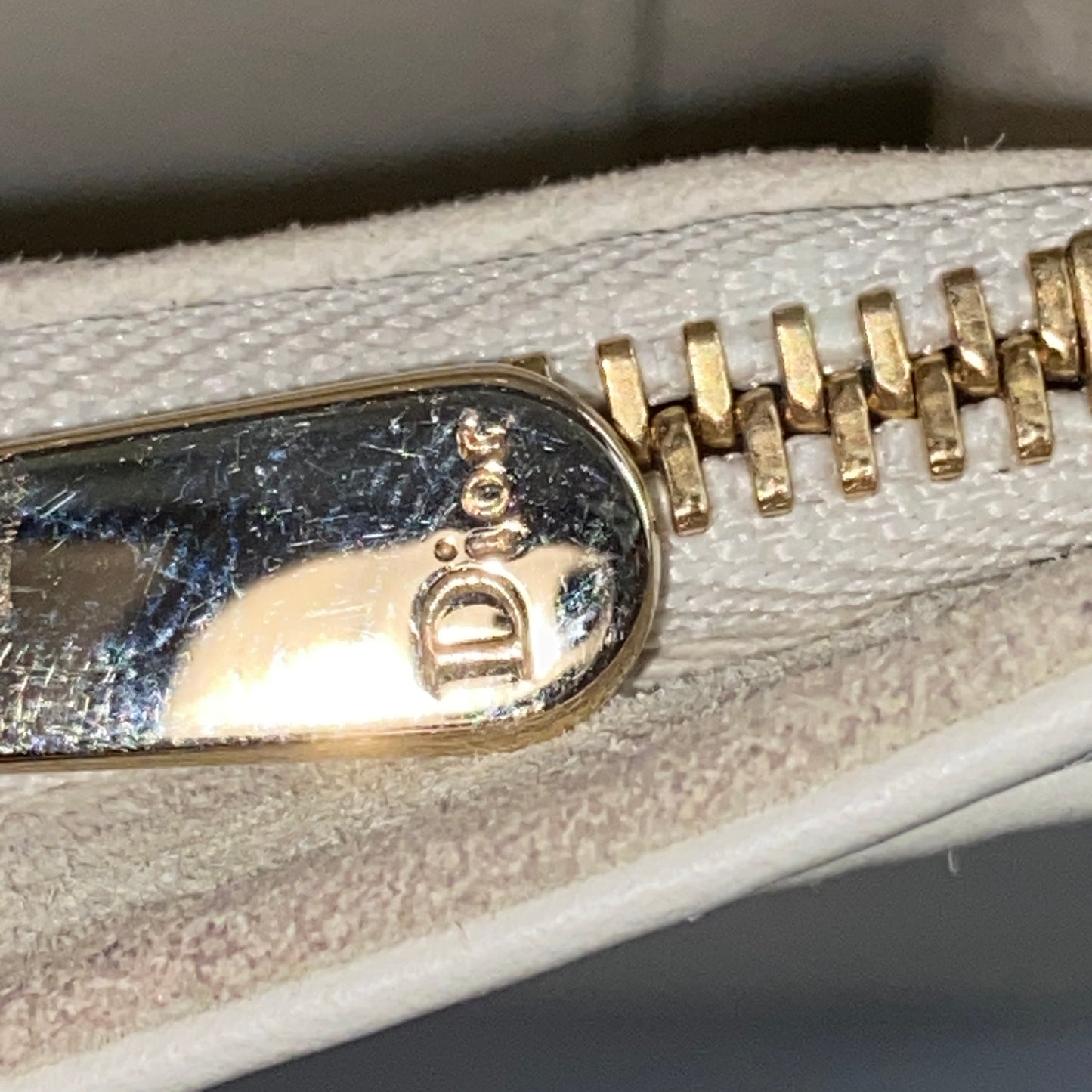 Christian Dior Cream Leather Valentine’s Limited Embossed Heart WOC Crossbody Bag