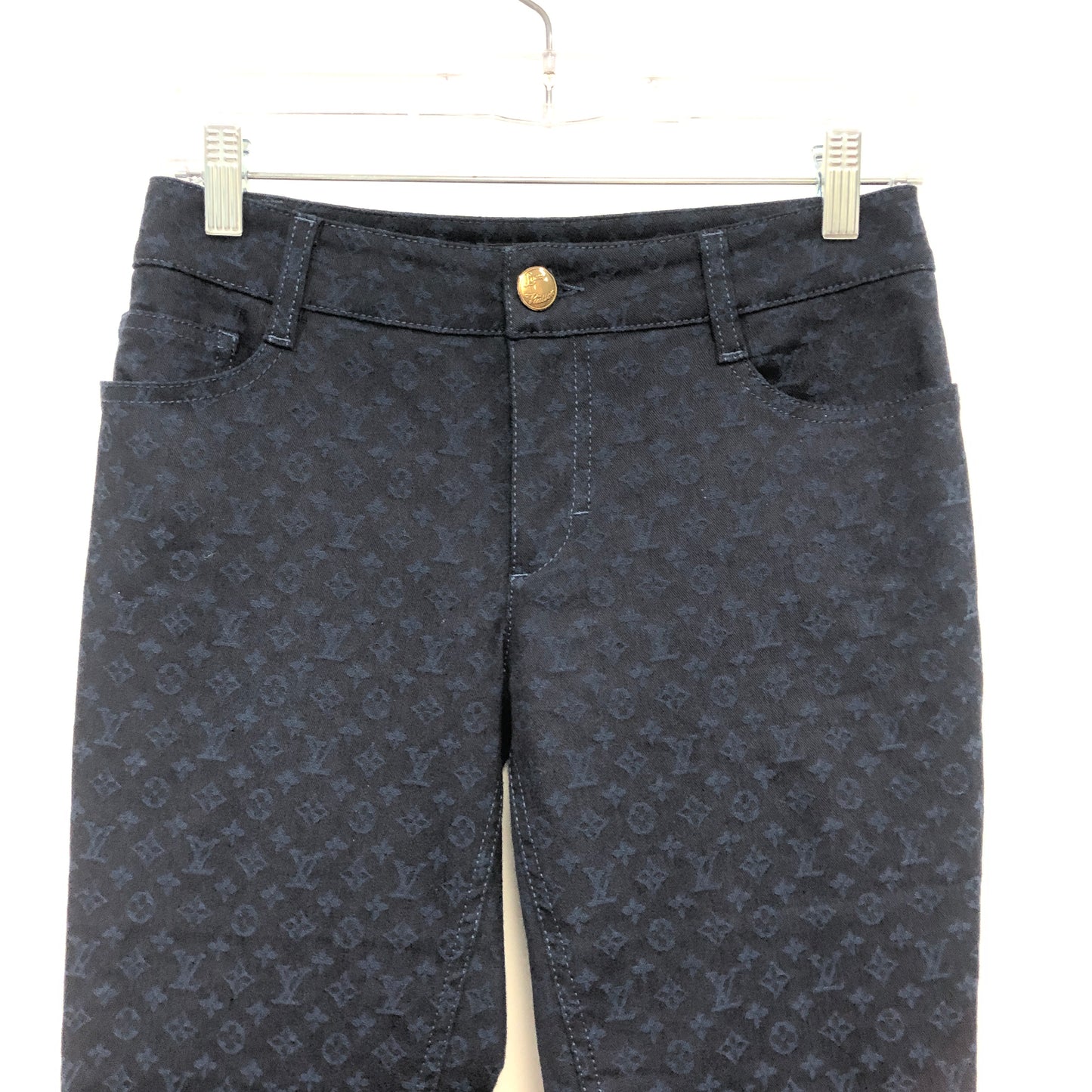 Louis Vuitton Monogram Navy Slim Fit Pants Size 36