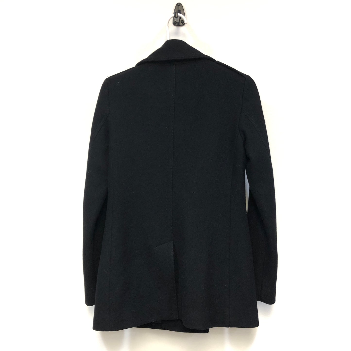 Burberry Black Wool Double Breasted Short Coat Size 2