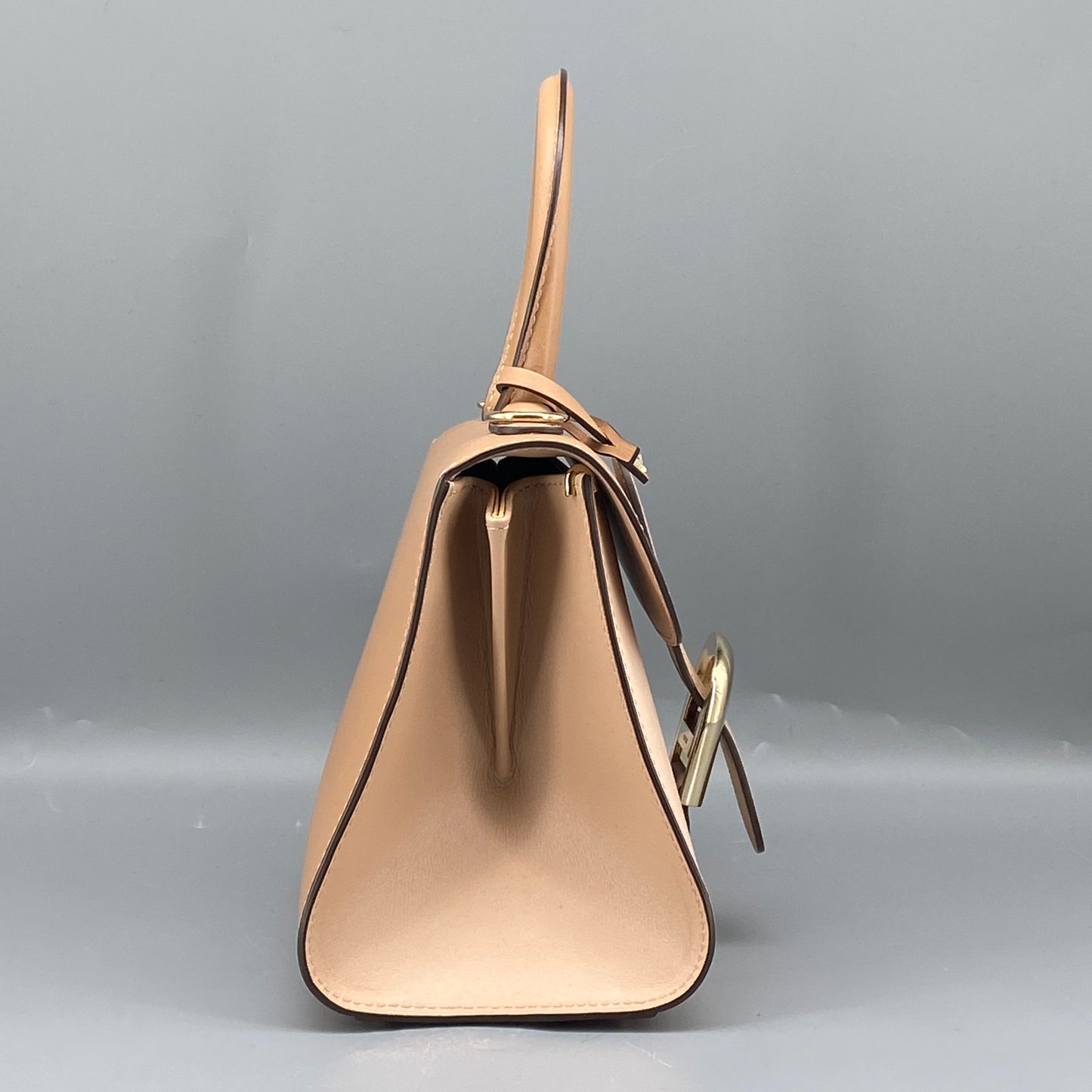 Delvaux Brilliant Nude Smooth Leather Top Handle Bag