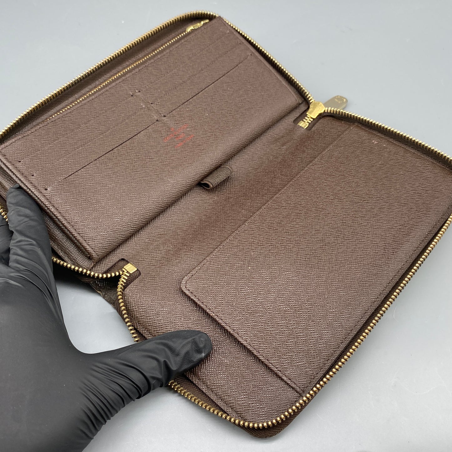 Louis Vuitton Brown Damier Ebene Canvas Full-Zip Long Wallet