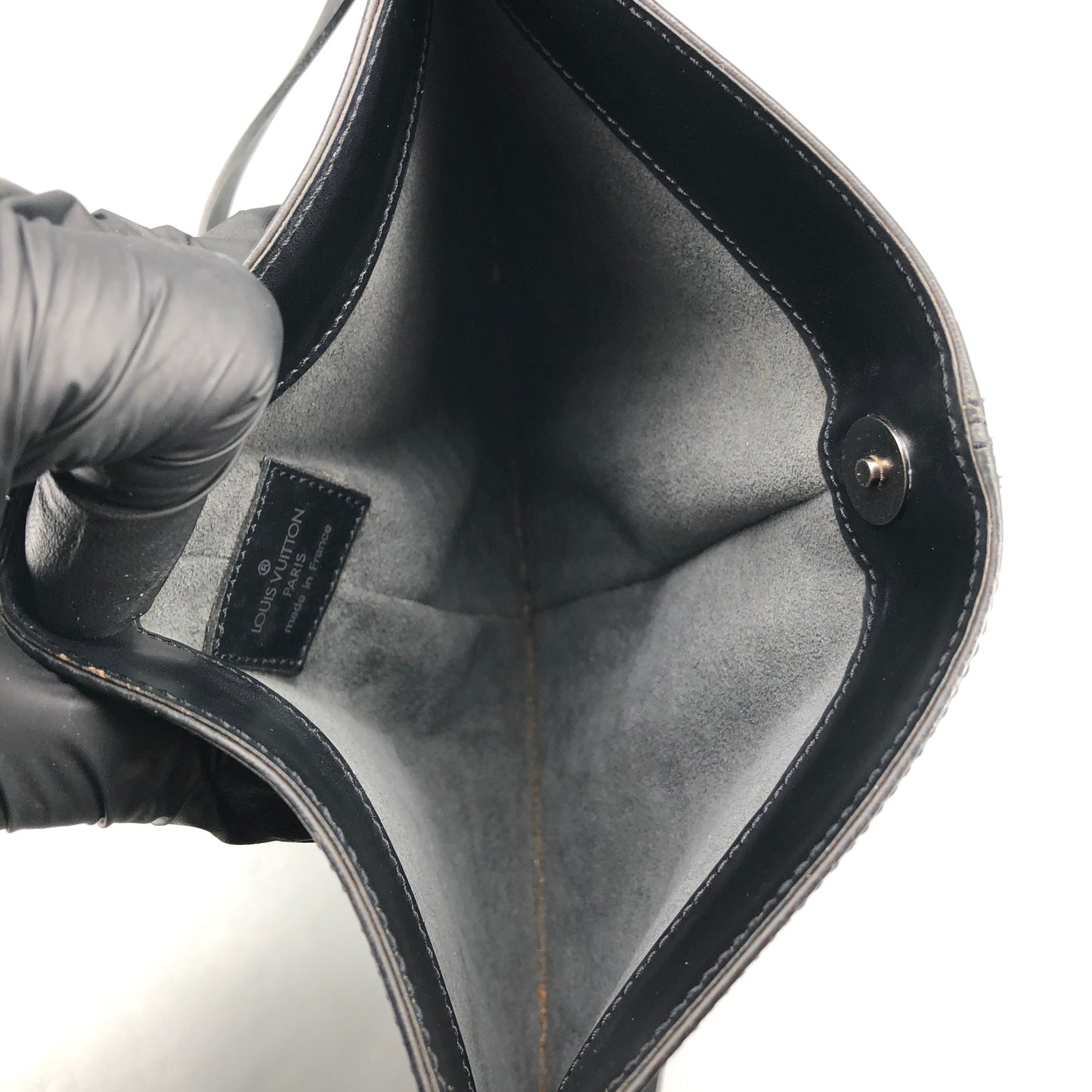 Louis Vuitton Black Epi Pochette Demi-Lune Shoulder Bag