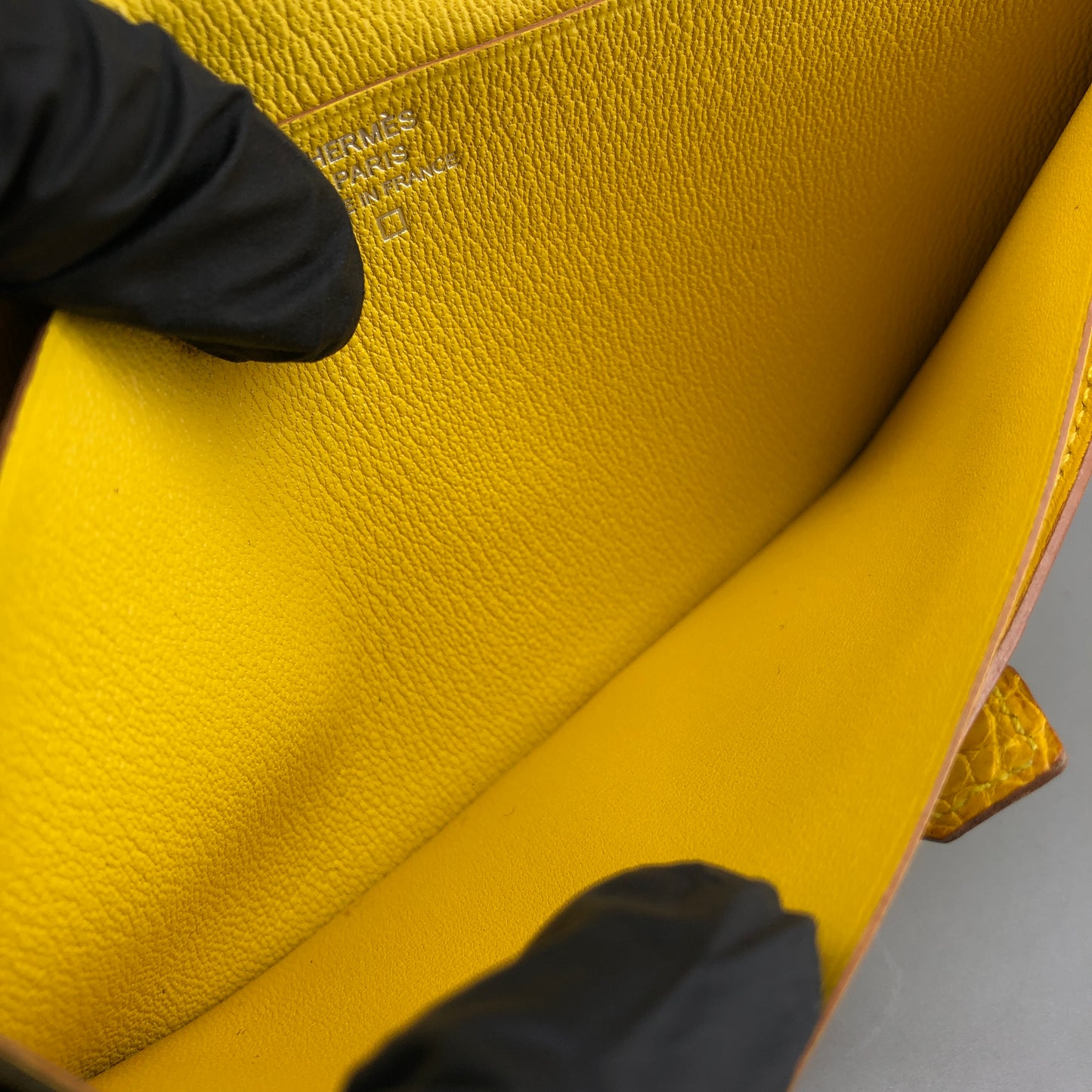 Hermes 2011 Bearn Alligator Long Wallet Yellow
