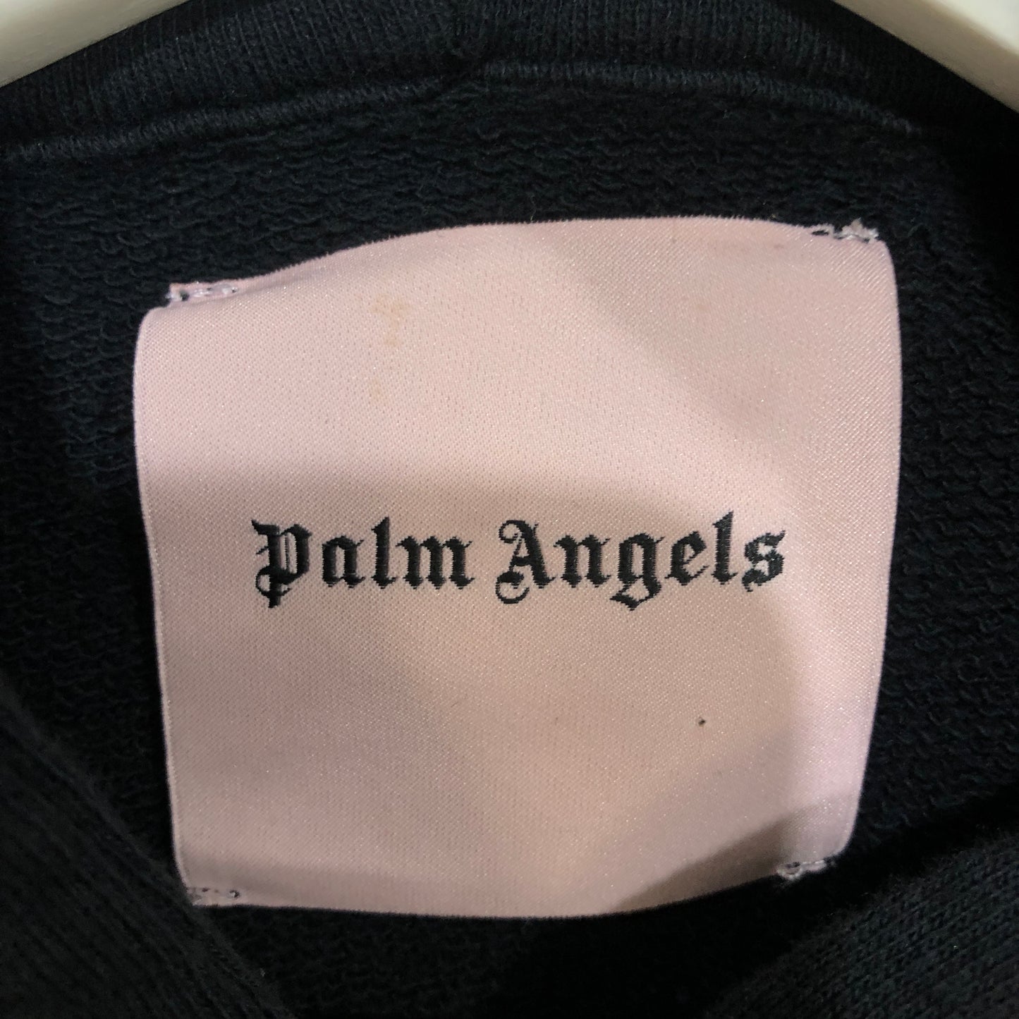 Palm Angels Black Gold Embroidered Full Zip Hoodie Size S