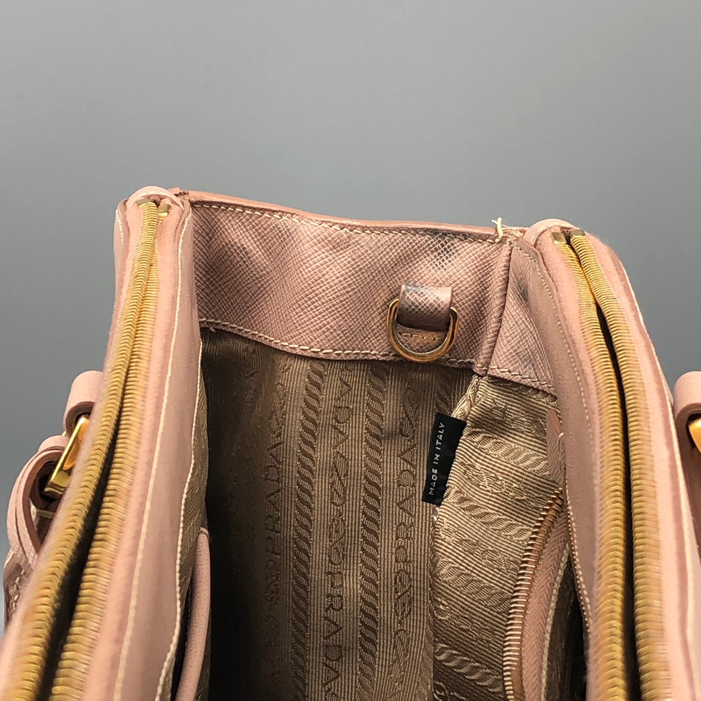 Prada Nude Saffiano Leather Galleria Large Tote Bag
