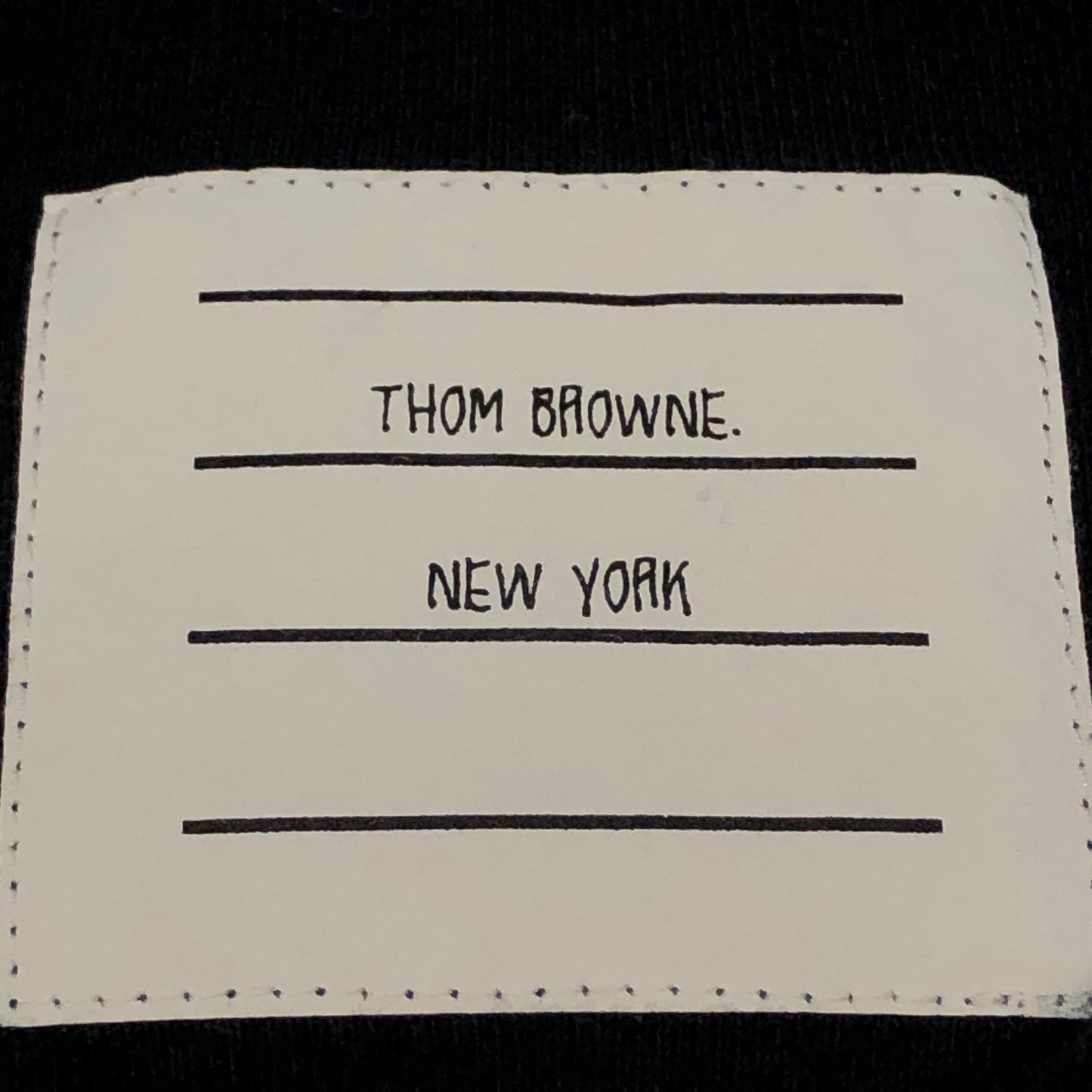 Thom Browne Navy White Piping V‑Neck Long Sleeve Sweater 38