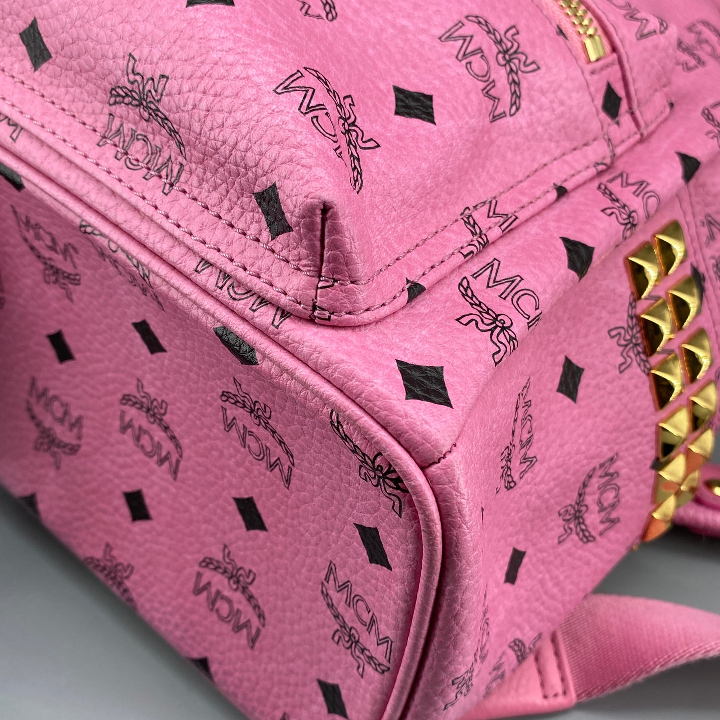 MCM Pink Visetos Print Backpack
