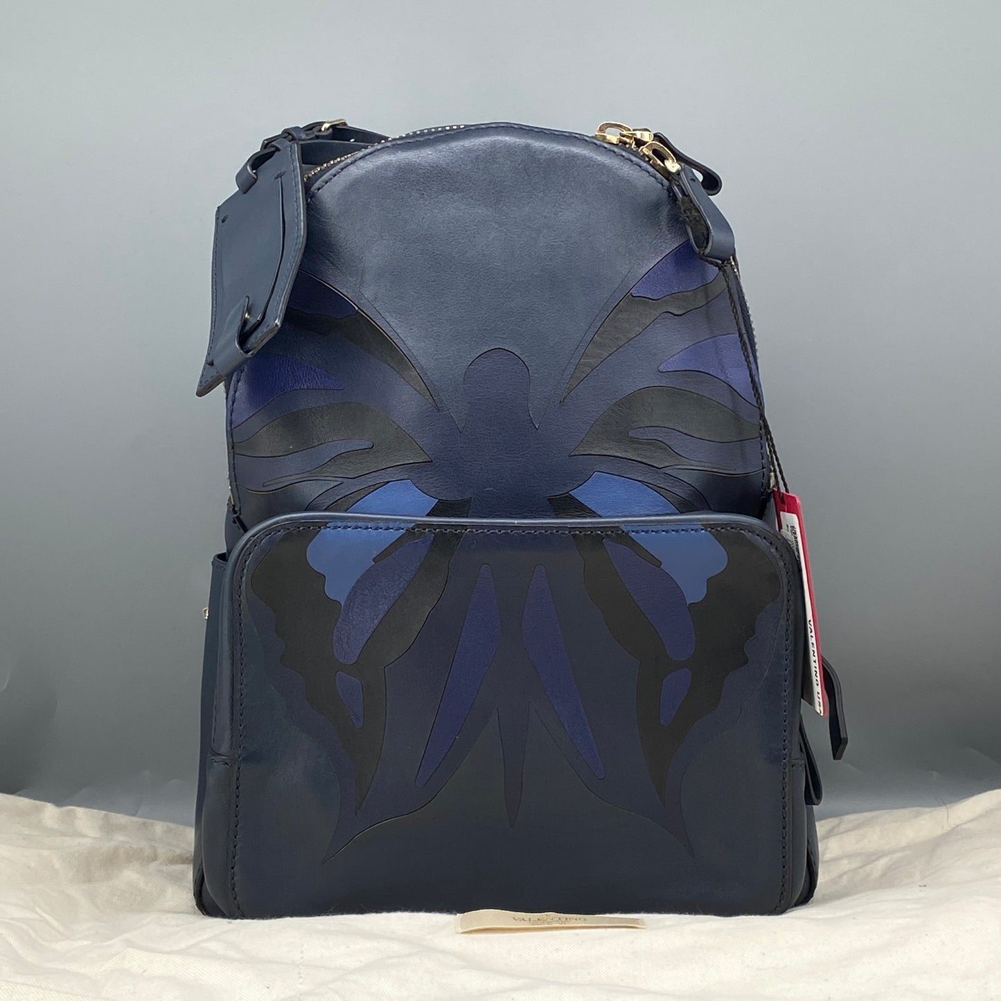 Valentino Navy Leather Backpack