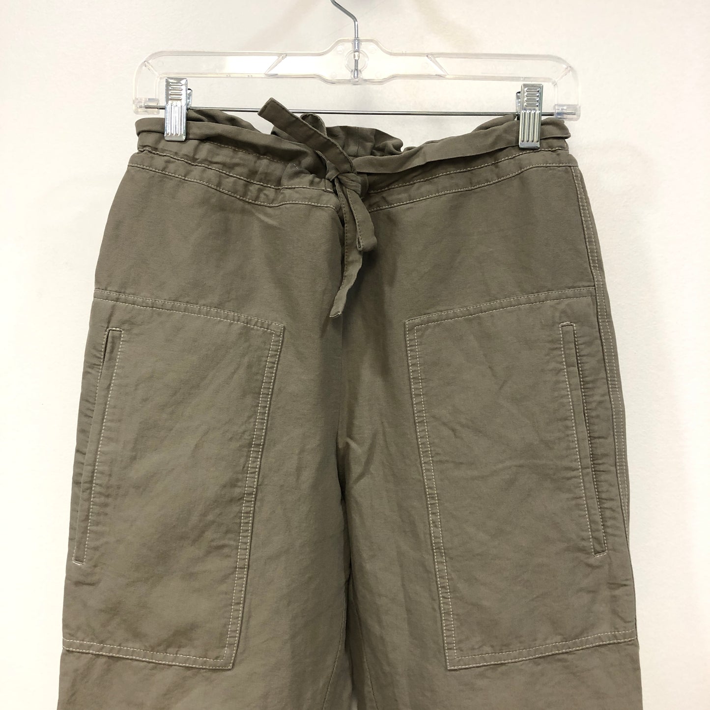 Brunello Cucinelli Army Green Drawstring Casual Trousers