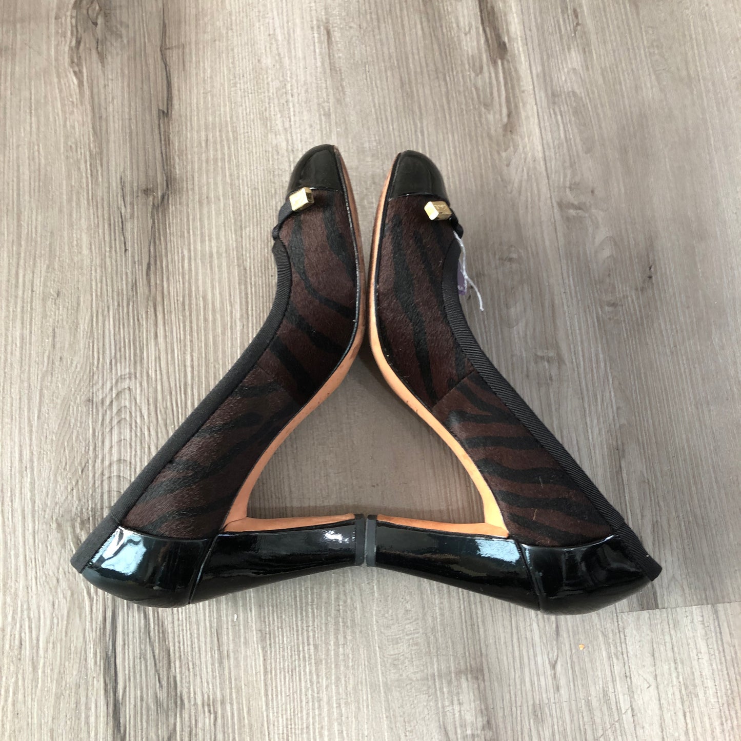 Coach Women's Signature C Print Pointed Toe Stiletto Pumps Size 7B Black Brown