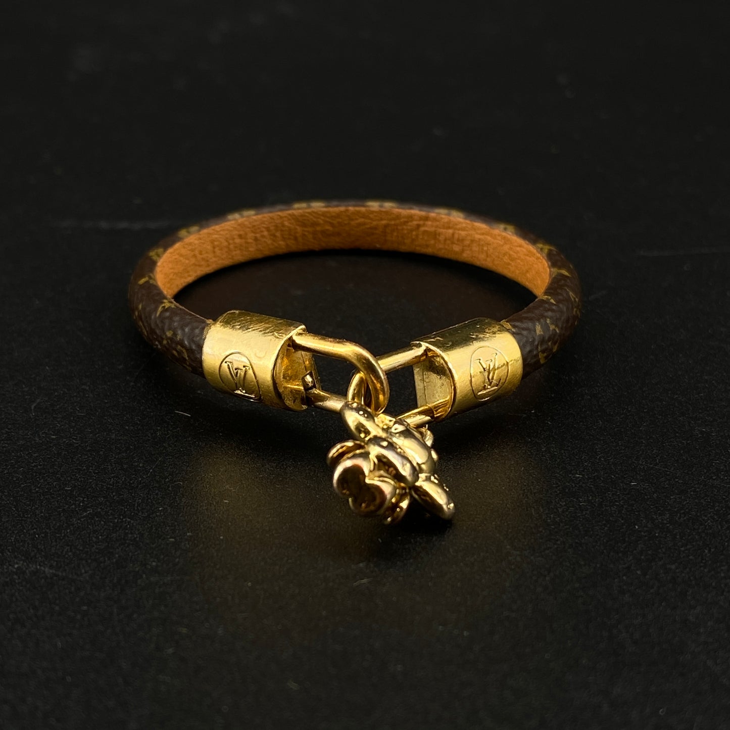 Louis Vuitton Monogram Canvas Gold Lock Charm Bracelet