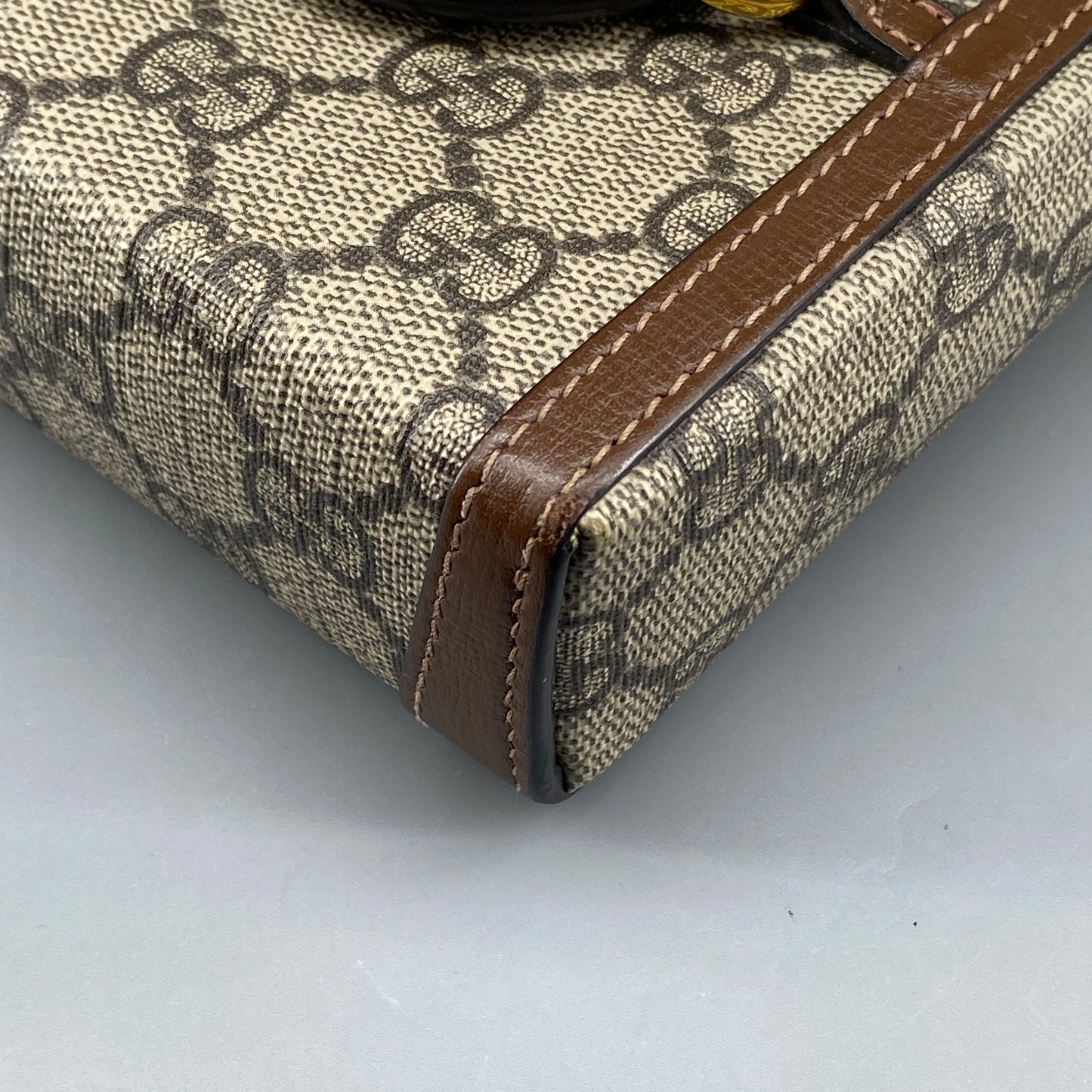 Gucci Beige GG Canvas Horsebit Mini Phone Crossbody Bag