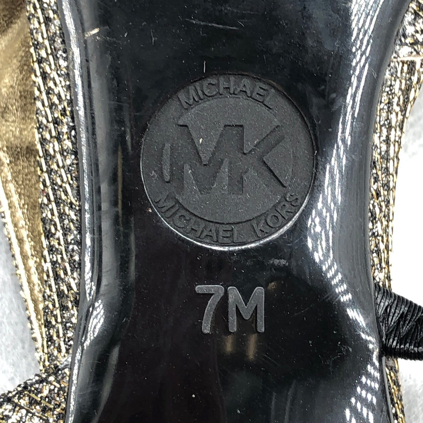 Michael Kors Gold Glitter Slingback Pointed Heel Shoes 7