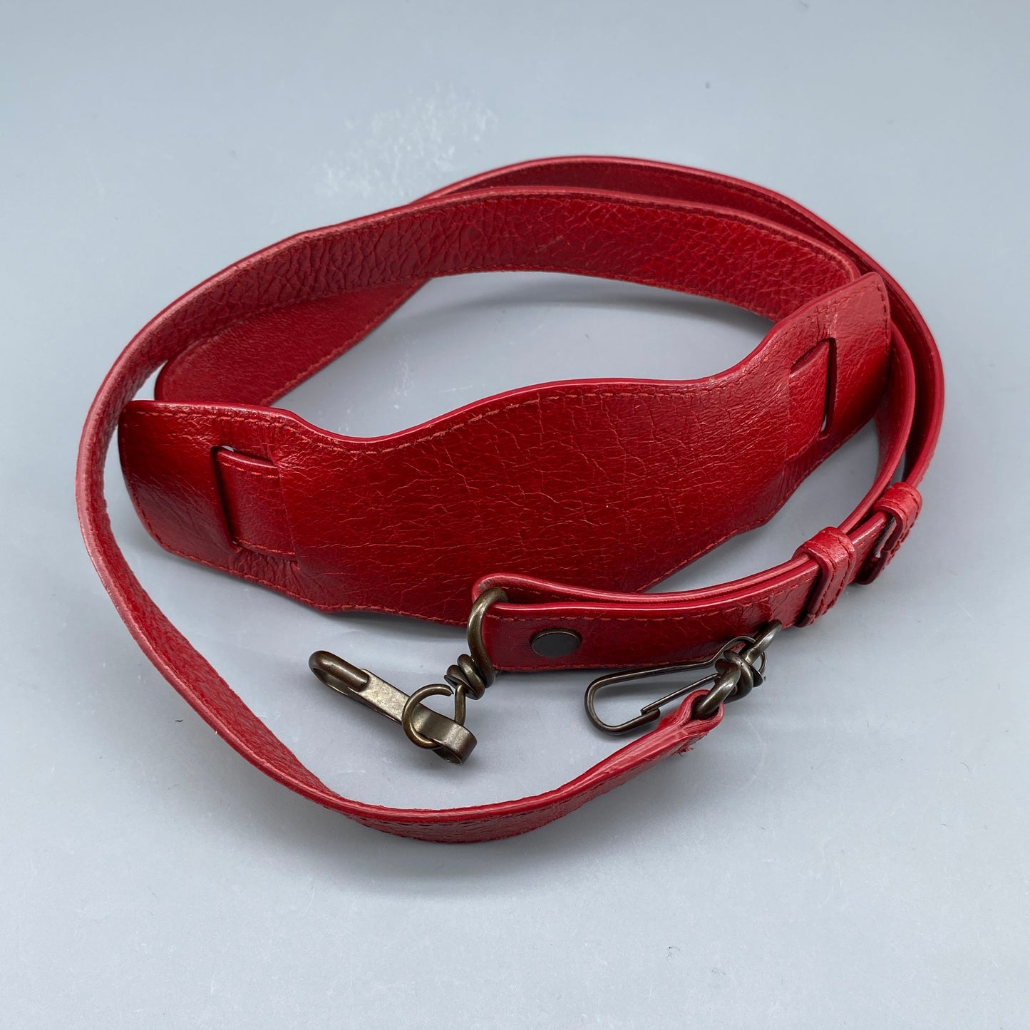 Balenciaga Red Lambskin Mini City Handbag