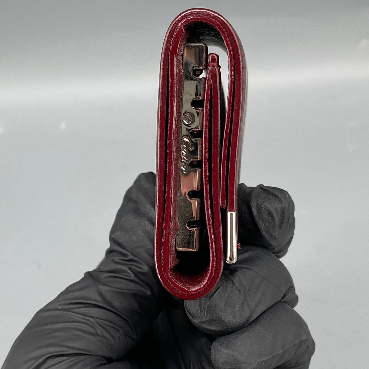 Cartier Dark Red Grain Leather Key Case