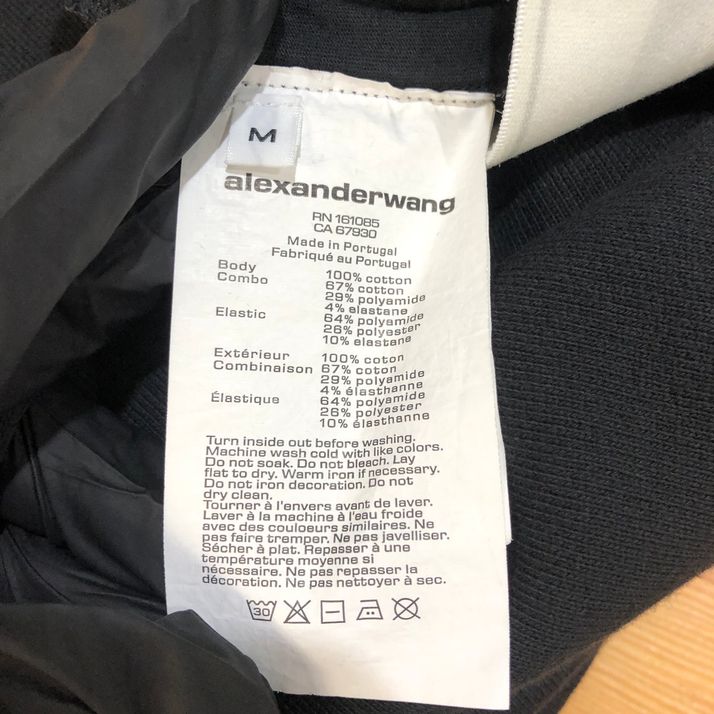 Alexander Wang Black Layered Waist Wide Leg Sweatpants Size M