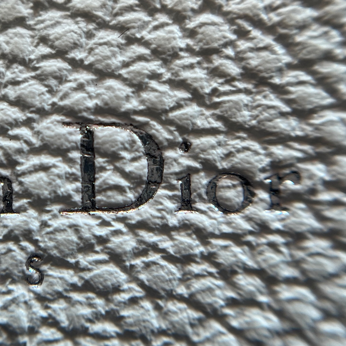 Christian Dior White Grained Calfskin Diorama Clutch Chain Bag