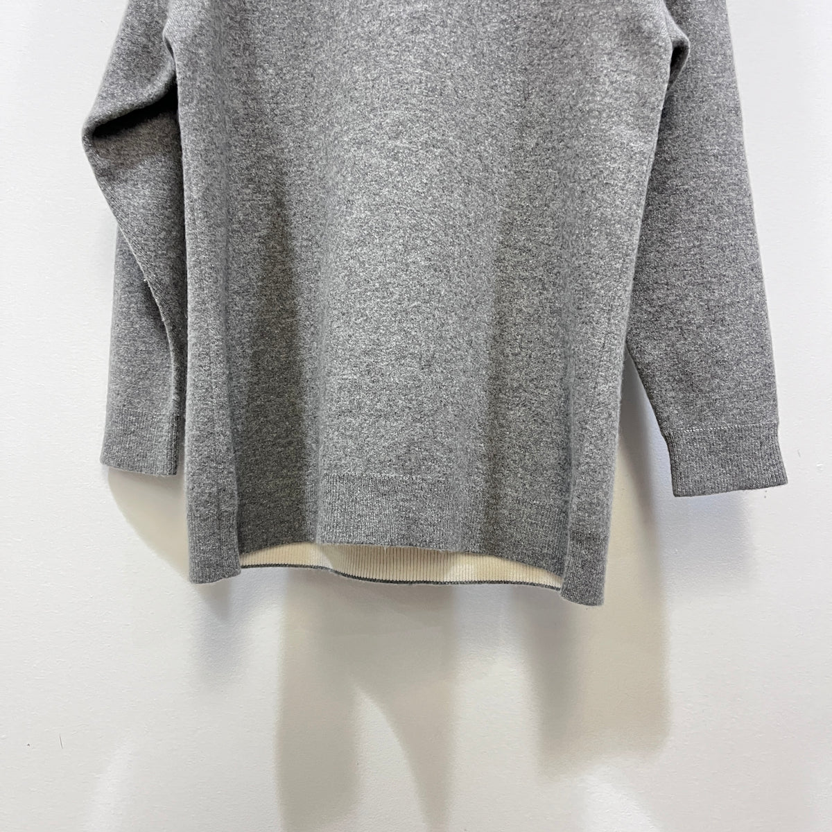 Christian Dior Grey J'ADIOR 8 Print Longline Hooded Knit Pullover US size 6