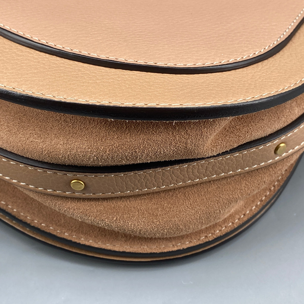 Chloe Nile Ring Crossbody Bag Nude Leather