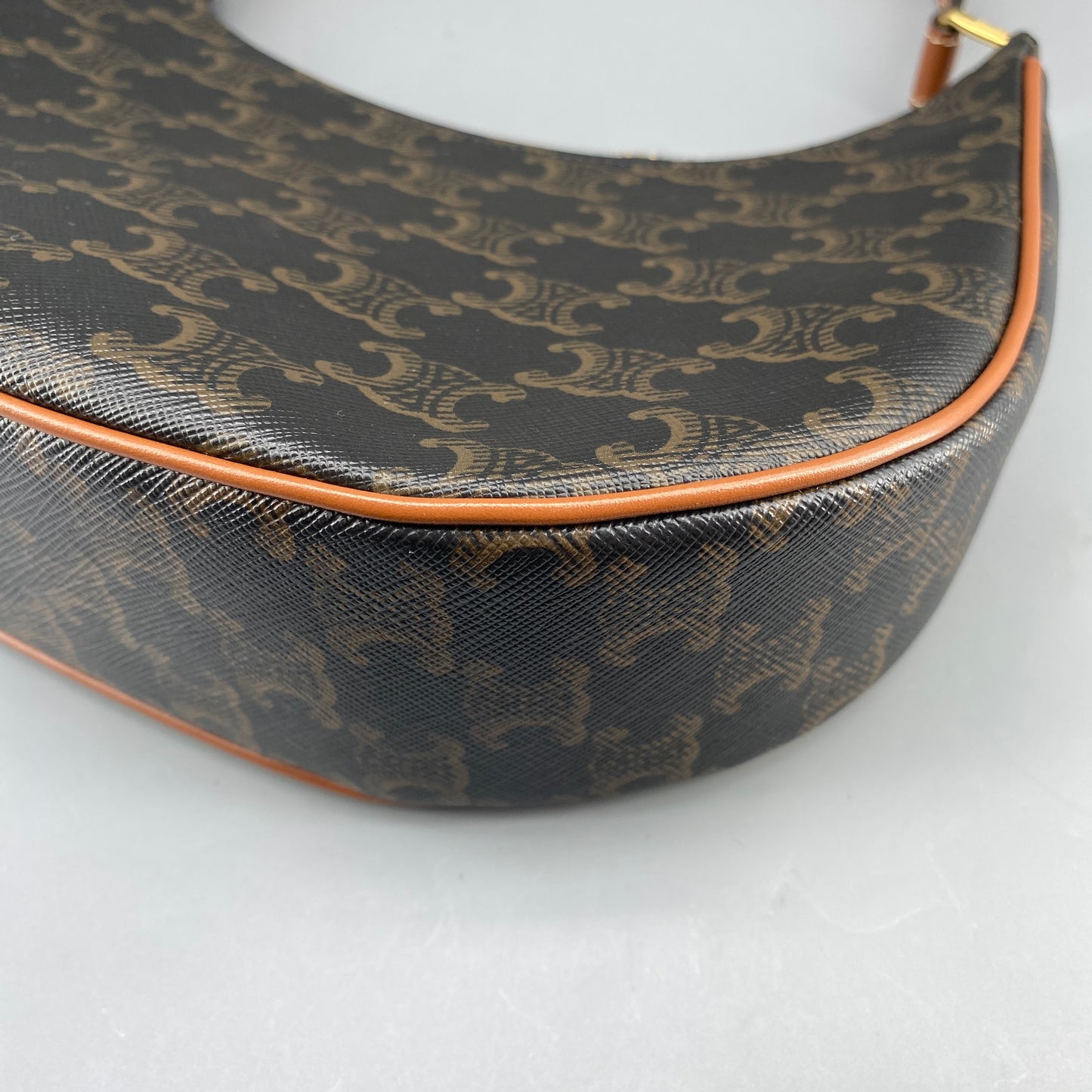 Celine Ava Black Caramel Print Hobo Shoulder Bag