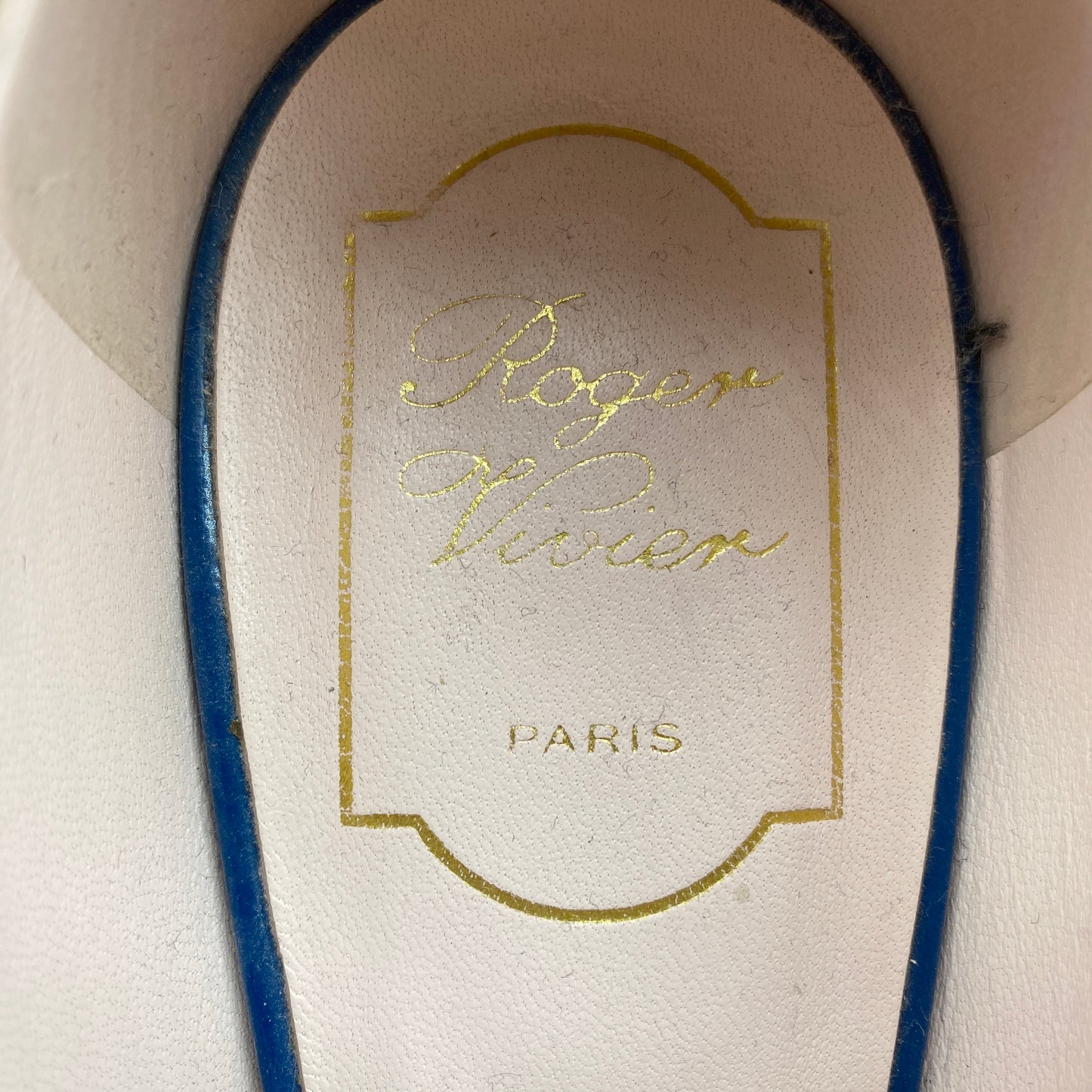 Roger Vivier Metal Buckle Patent Low Heel Shoes Size 40 Royal Blue