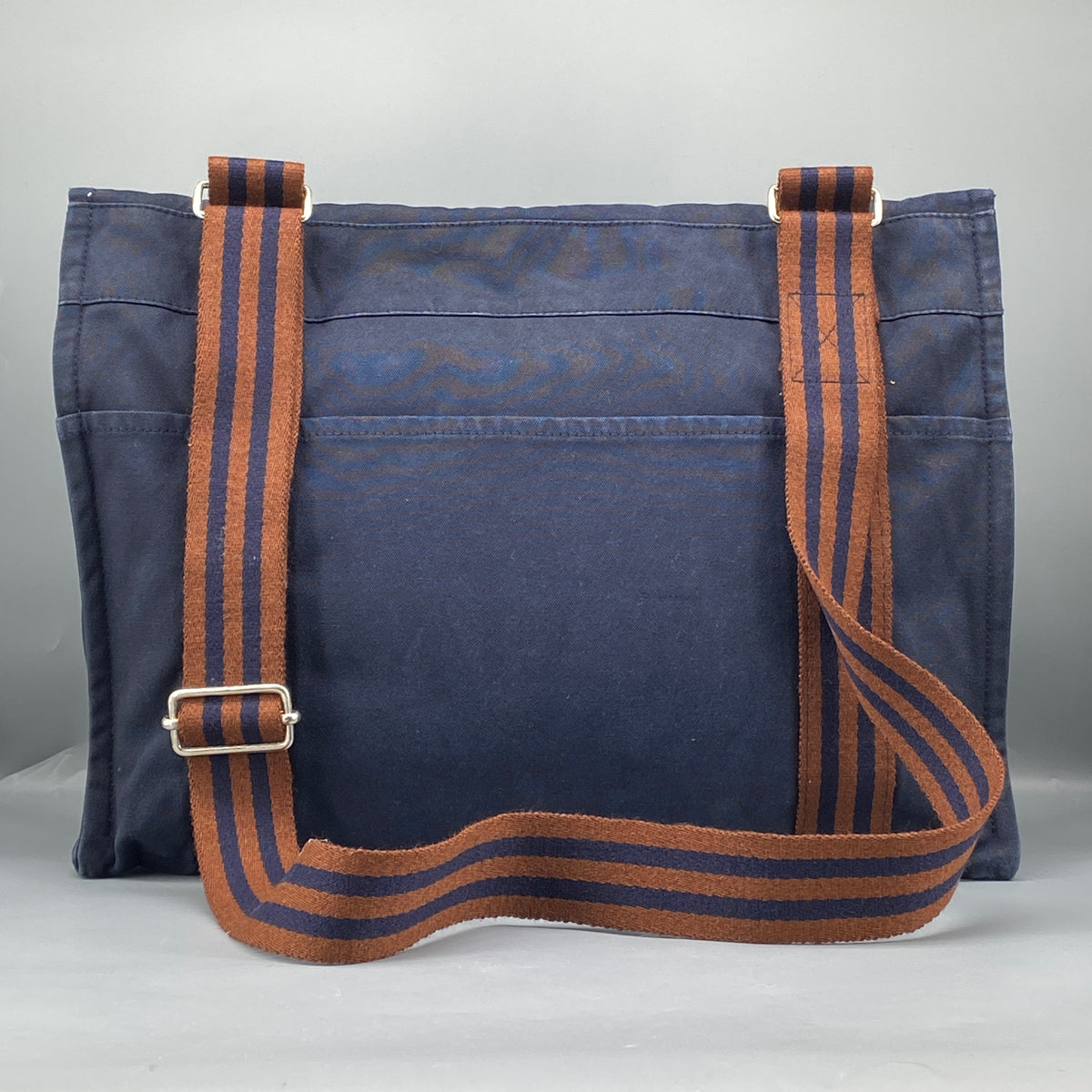 Hermes Fourre Besace Tote Bag Navy Canvas