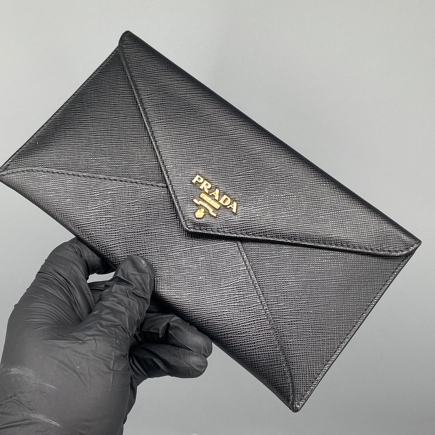 Prada Saffiano Envelope Long Wallet Black