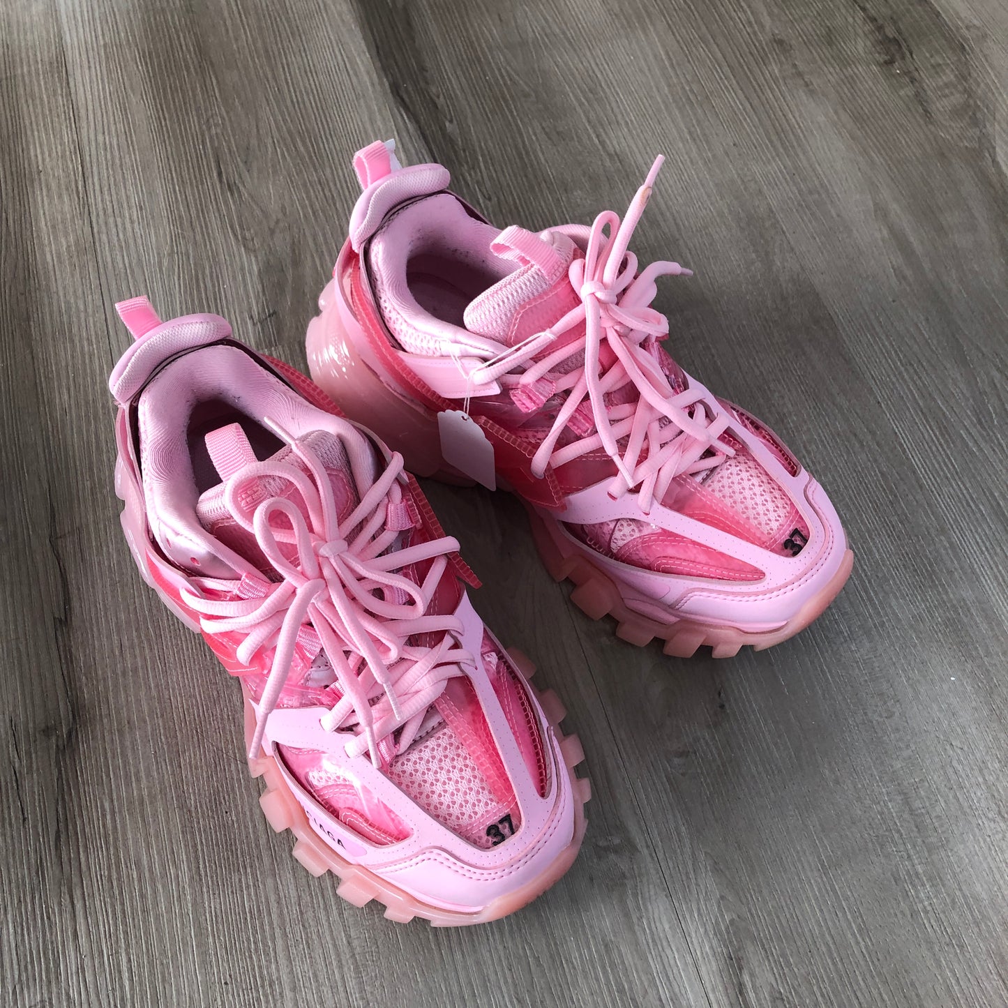 Balenciaga Women's Track Mesh Chunky Sneakers Size 37 Pink