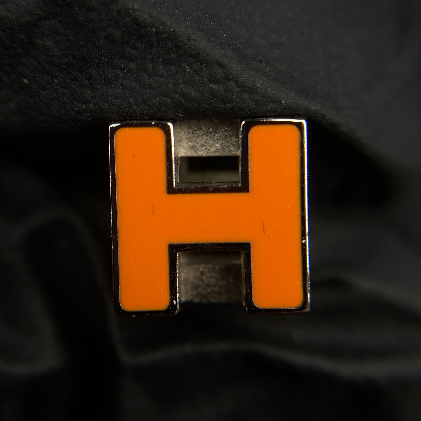 Hermes Orange Mini H Stud Earrings