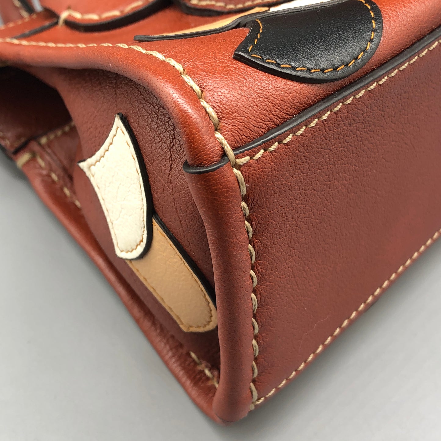 Chloe Orange Brown Leather Satchel Bag