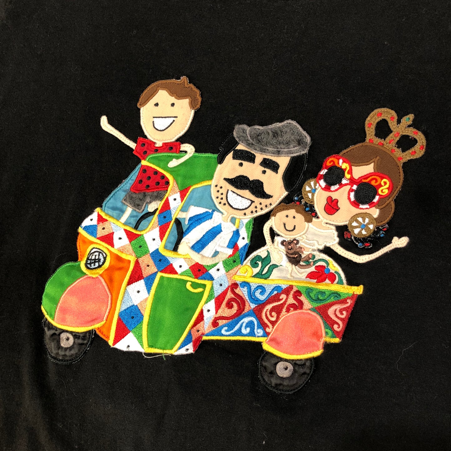 Dolce & Gabbana Black Cartoon Family Print Short Sleeve T-Shirt Size 44