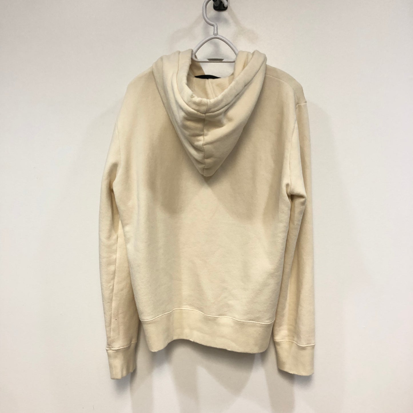 Gucci Interlocking G Logo Distressed Hoodie Size M Cream