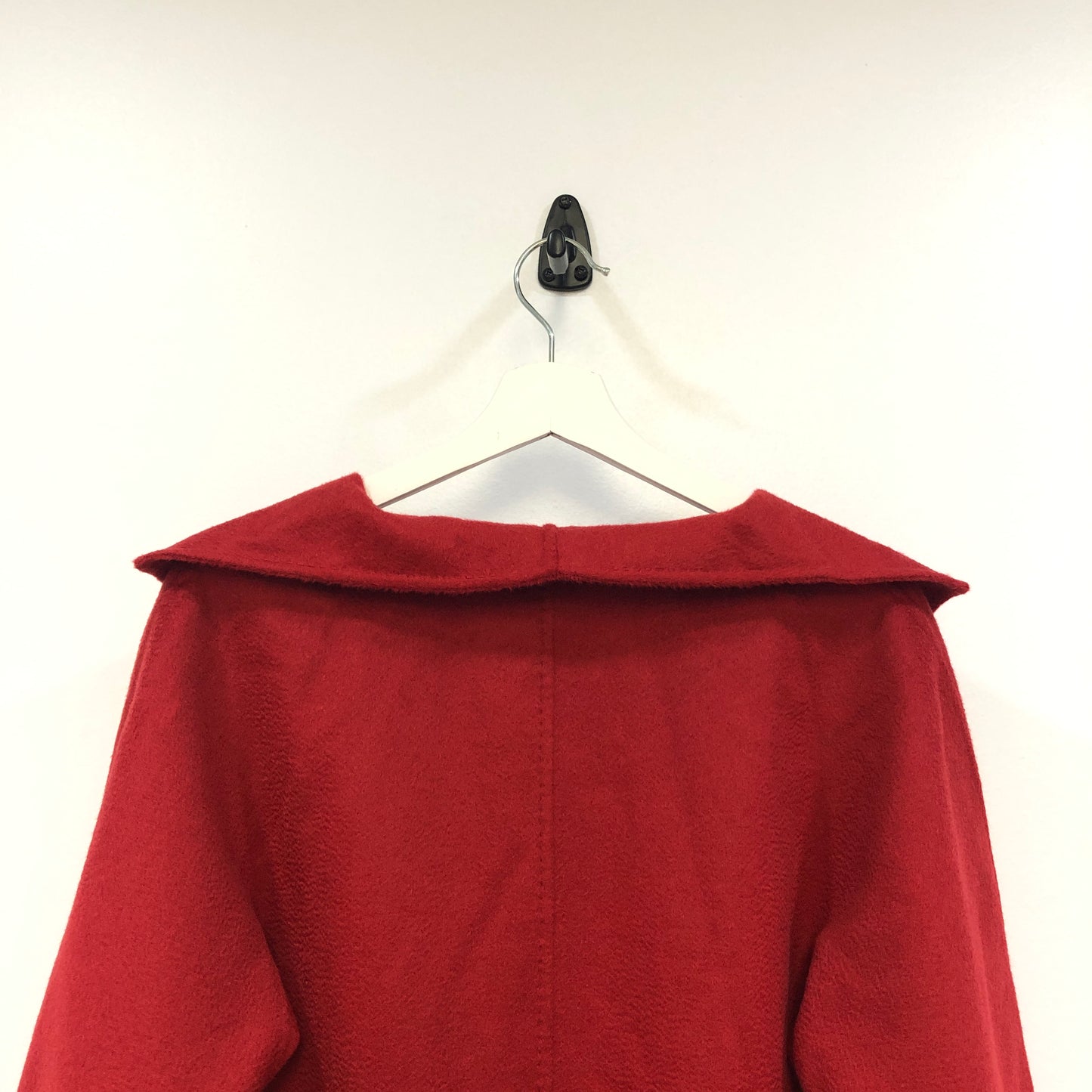 Max Mara Red Wool Hooded Open Coat US Size 4
