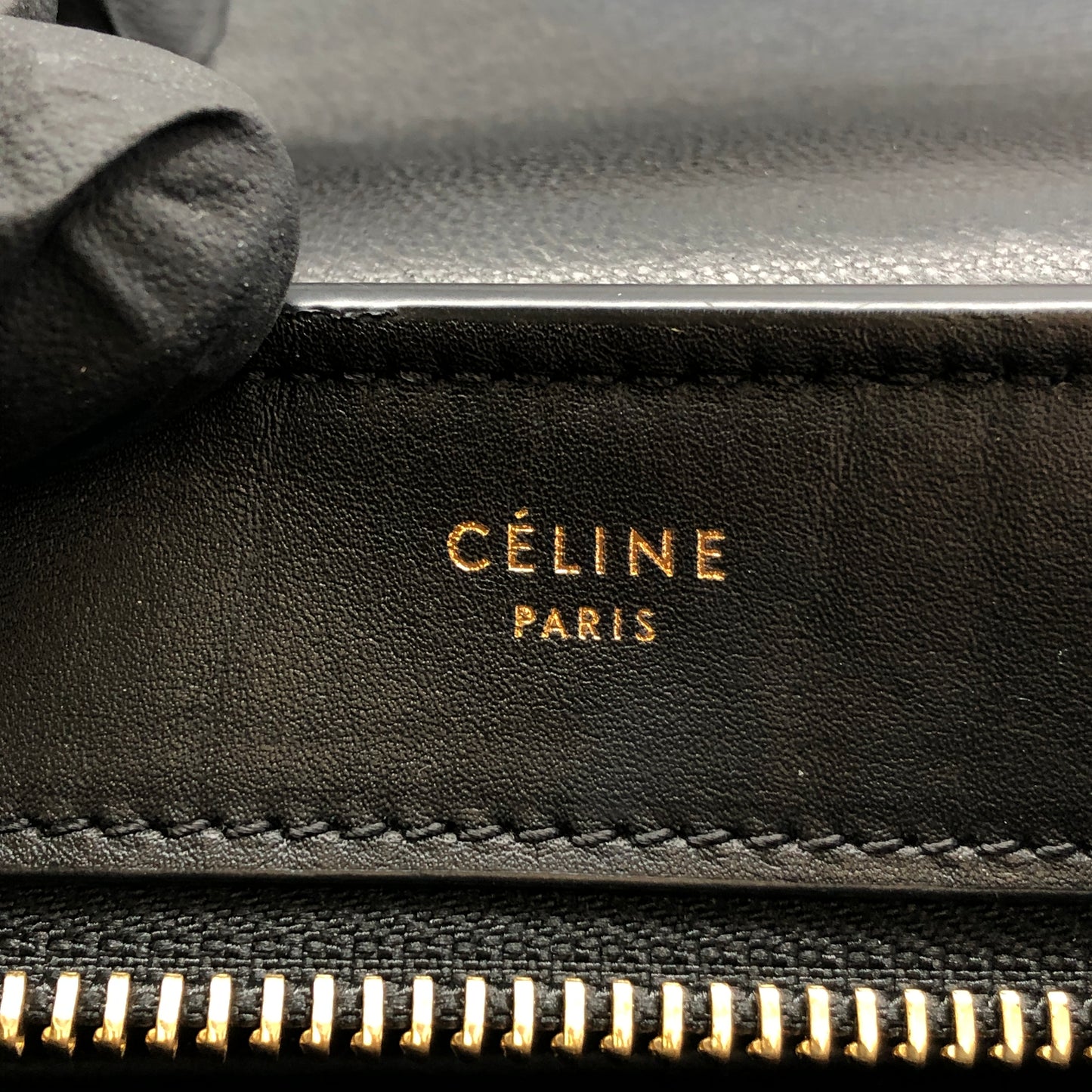 Celine Trapeze Leather & Suede Tote Bag Light Blue/Caramel/Black