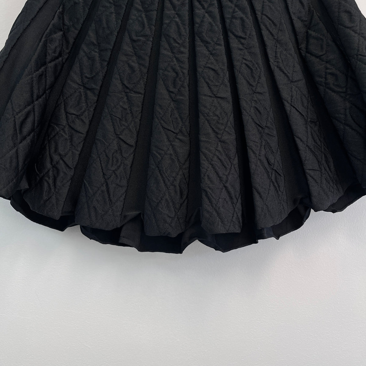 Louis Vuitton Black Crinkled Pleated Mini Skirt Size S