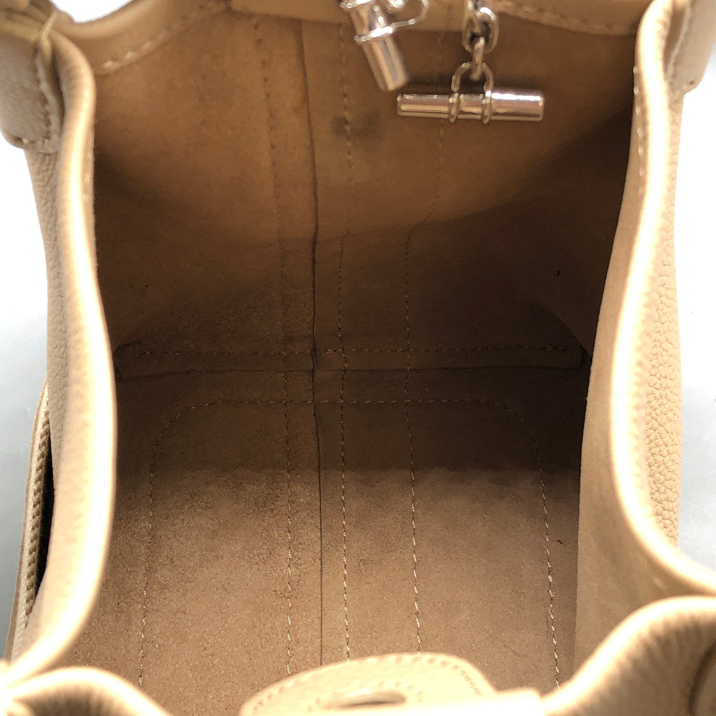 Loro Piana Beige Leather Bucket Bag